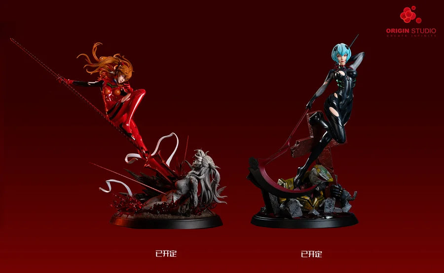 Neon Genesis Evangelion Origin Studio Black Combat Suit Ayanami Rei Resin Statue
