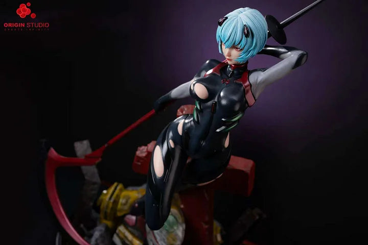 Neon Genesis Evangelion Origin Studio Black Combat Suit Ayanami Rei Resin Statue