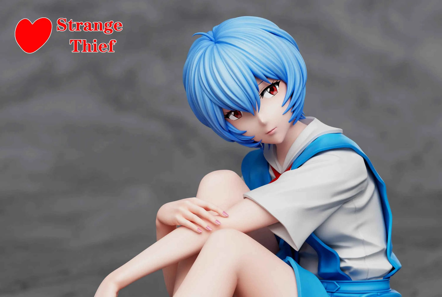 Neon Genesis Evangelion Strange Thief Studio School Uniform Soryu Asuka Langley & Ayanami Rei Resin Statue