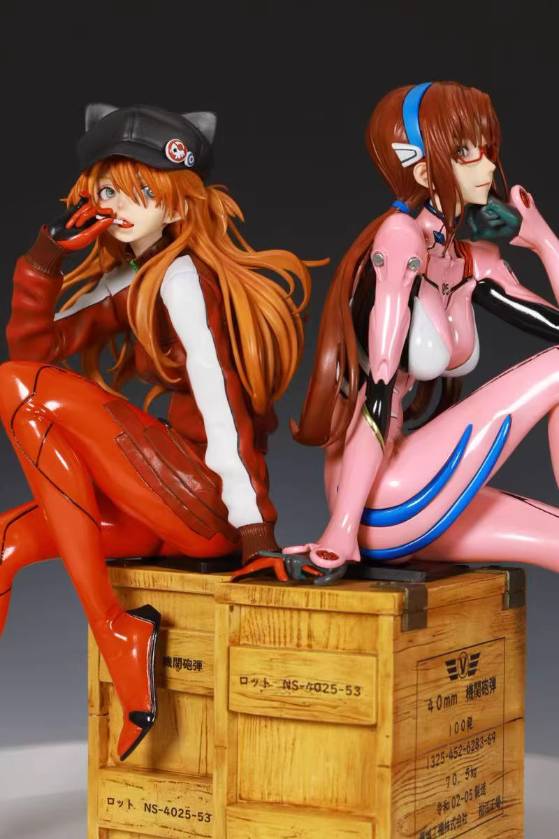 Neon Genesis Evangelion Dragon Stone Studio Asuka Langley Soryu & Mari Makinami Illustrious Resin Statue