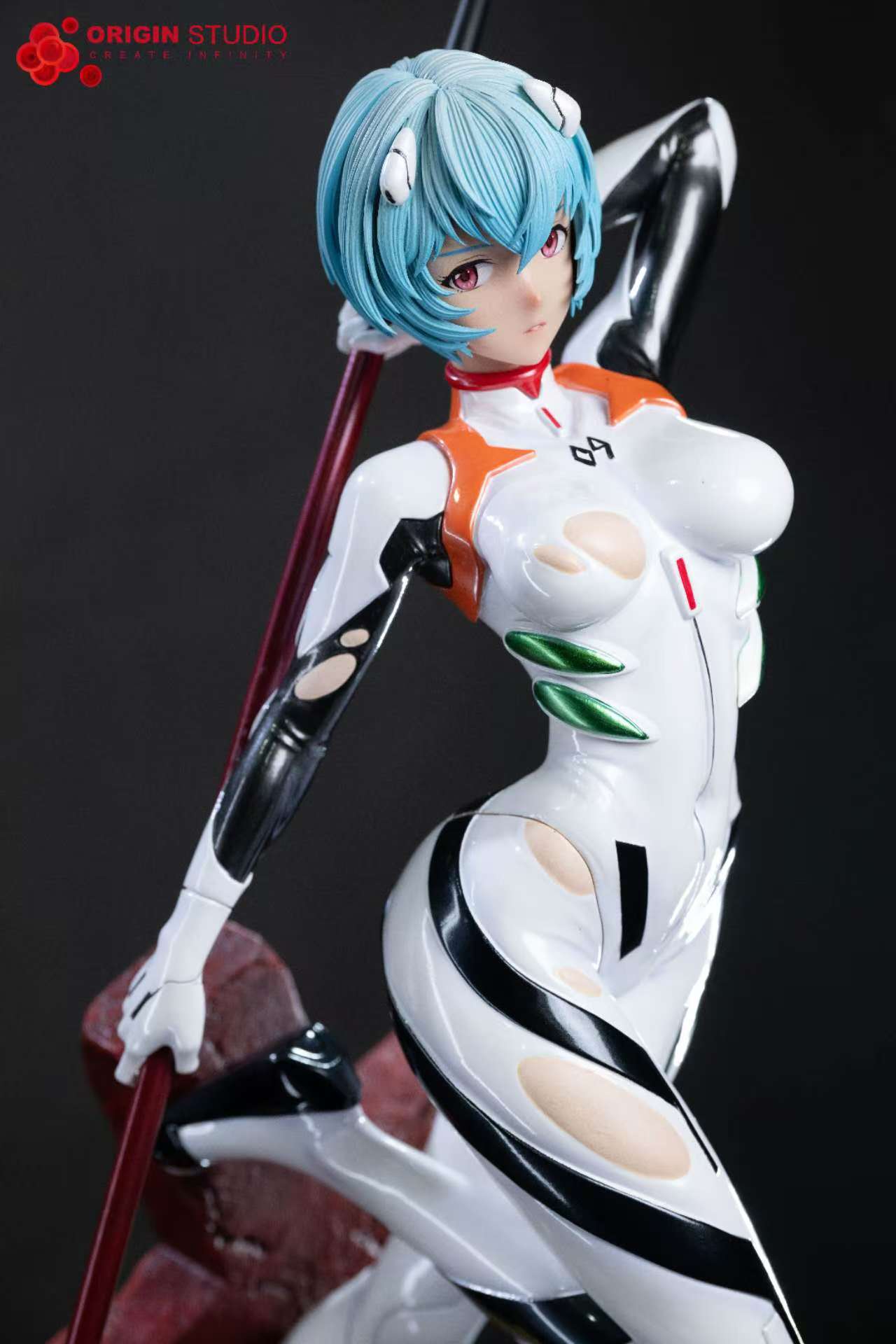 Neon Genesis Evangelion Origin Studio Black Combat Suit Ayanami Rei Resin Statue