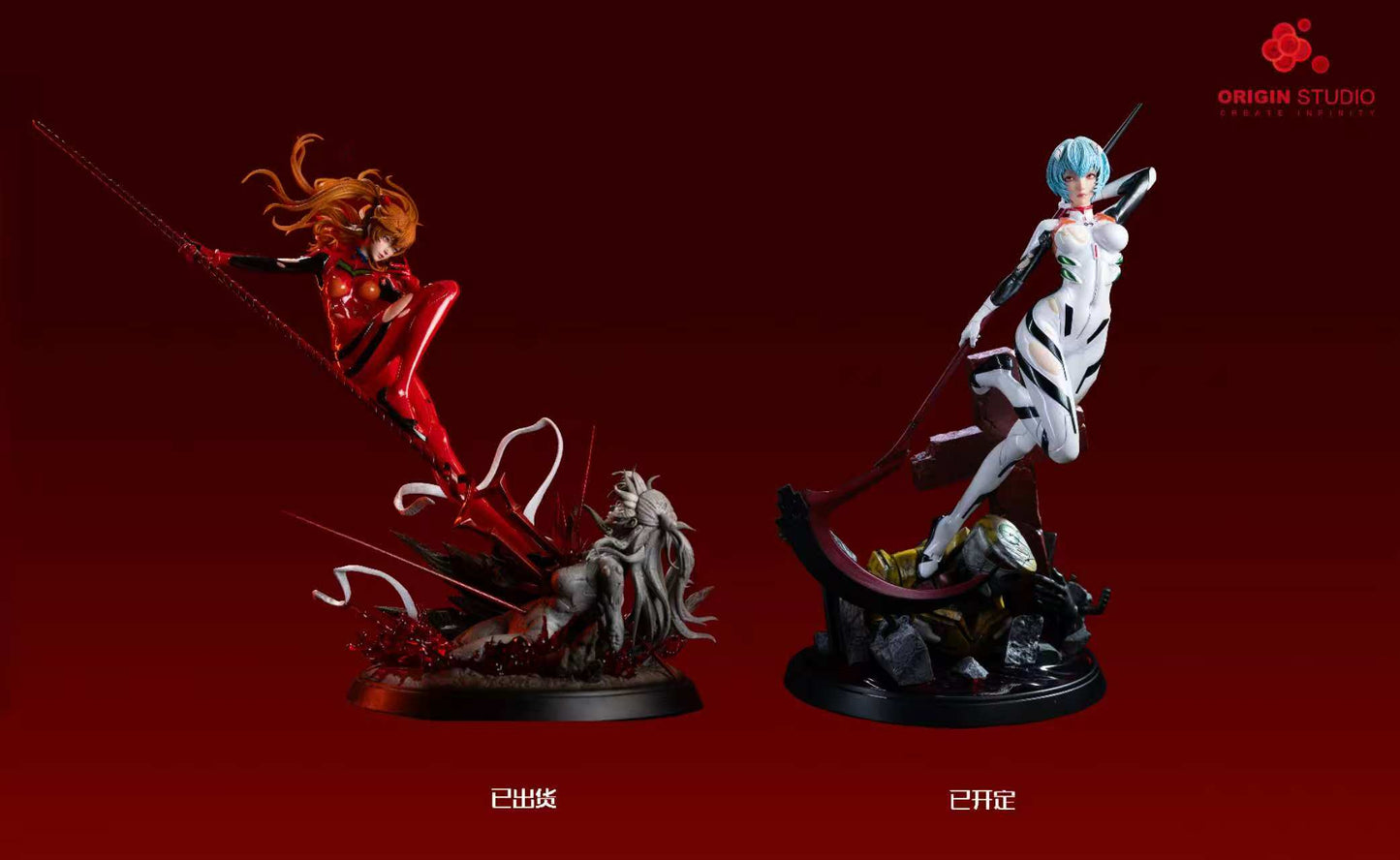 Neon Genesis Evangelion Origin Studio Black Combat Suit Ayanami Rei Resin Statue