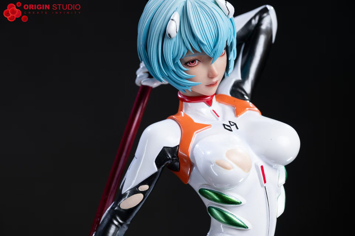 Neon Genesis Evangelion Origin Studio Black Combat Suit Ayanami Rei Resin Statue