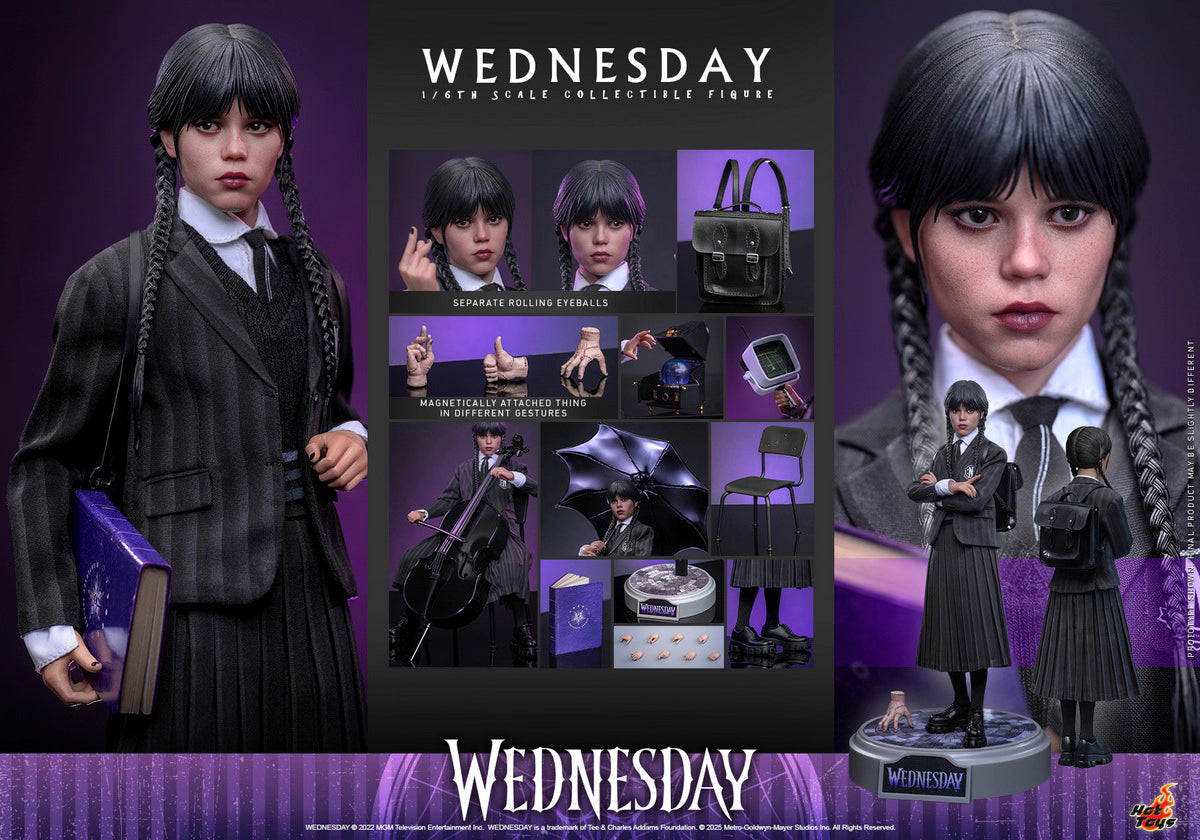 Netflix Series Wednesday Hot Toys Nevermore Academy Outfit Wednesday TMS135 Licensed Action Figure