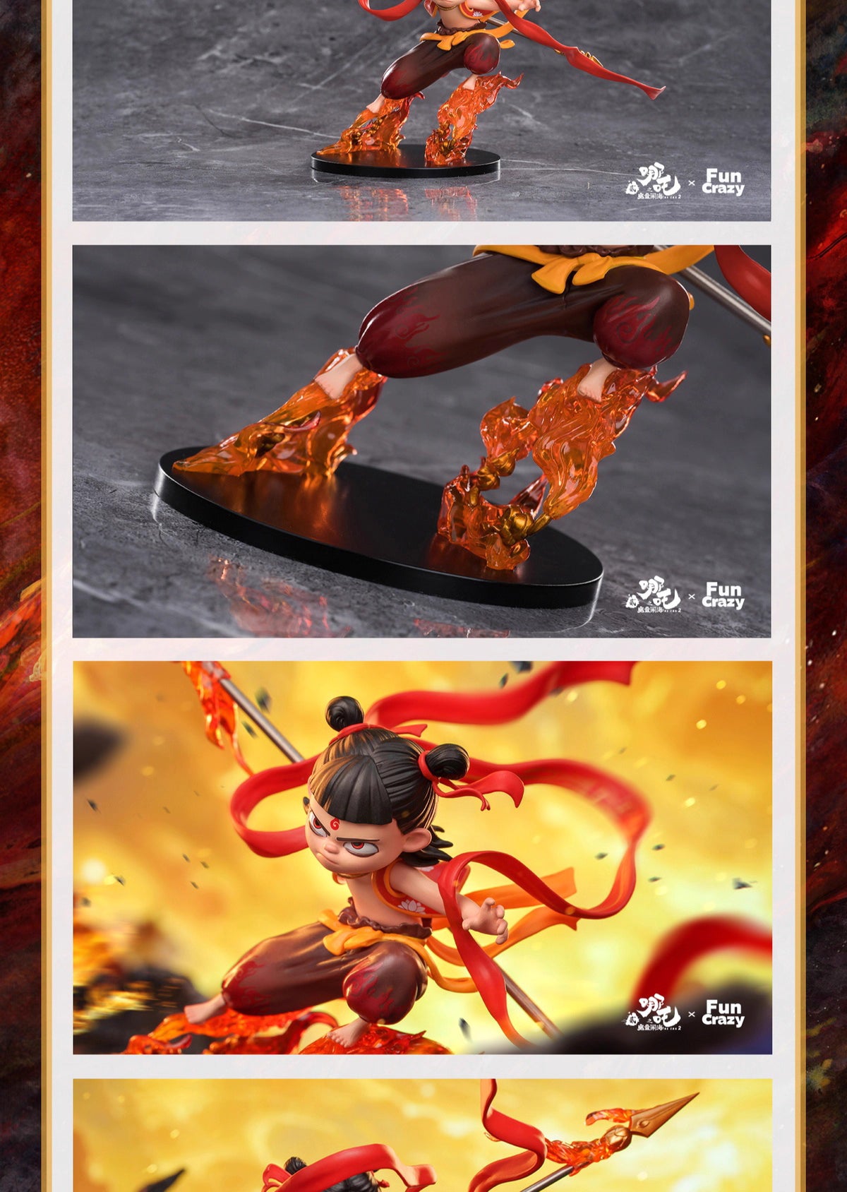 Nezha FunCrazy Nezha & Spirit Pearl & Young Nezha & Ao Bing & Shen Gongbao & Taiyi Zhenren & Ao Guang & Six-Armed Nezha Set Licensed PVC Figure