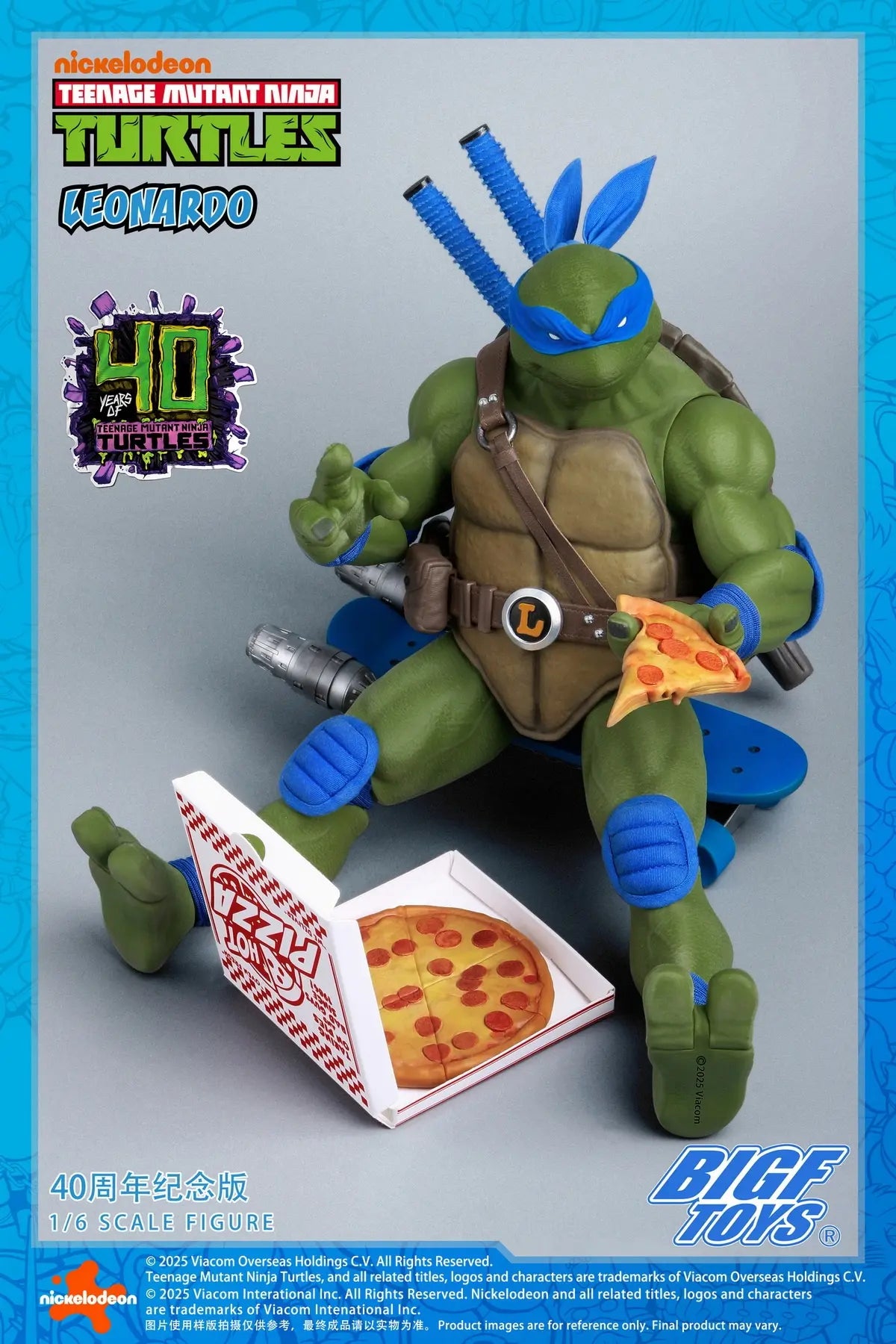 Ninja Turtles BIGFTOYS Leonardo 40th Anniversary Edition BIGF-001 Licensed Action Figure