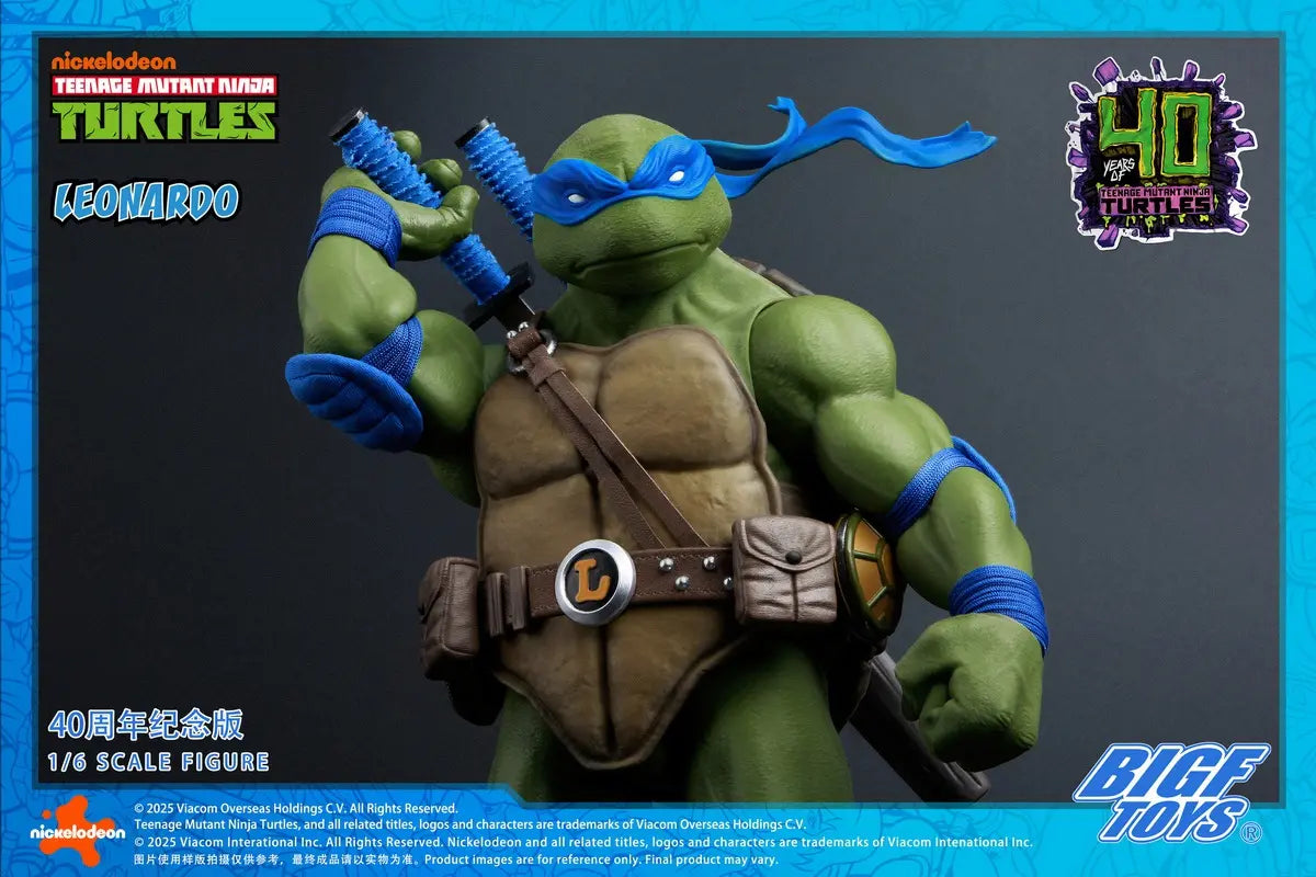 Ninja Turtles BIGFTOYS Leonardo 40th Anniversary Edition BIGF-001 Licensed Action Figure