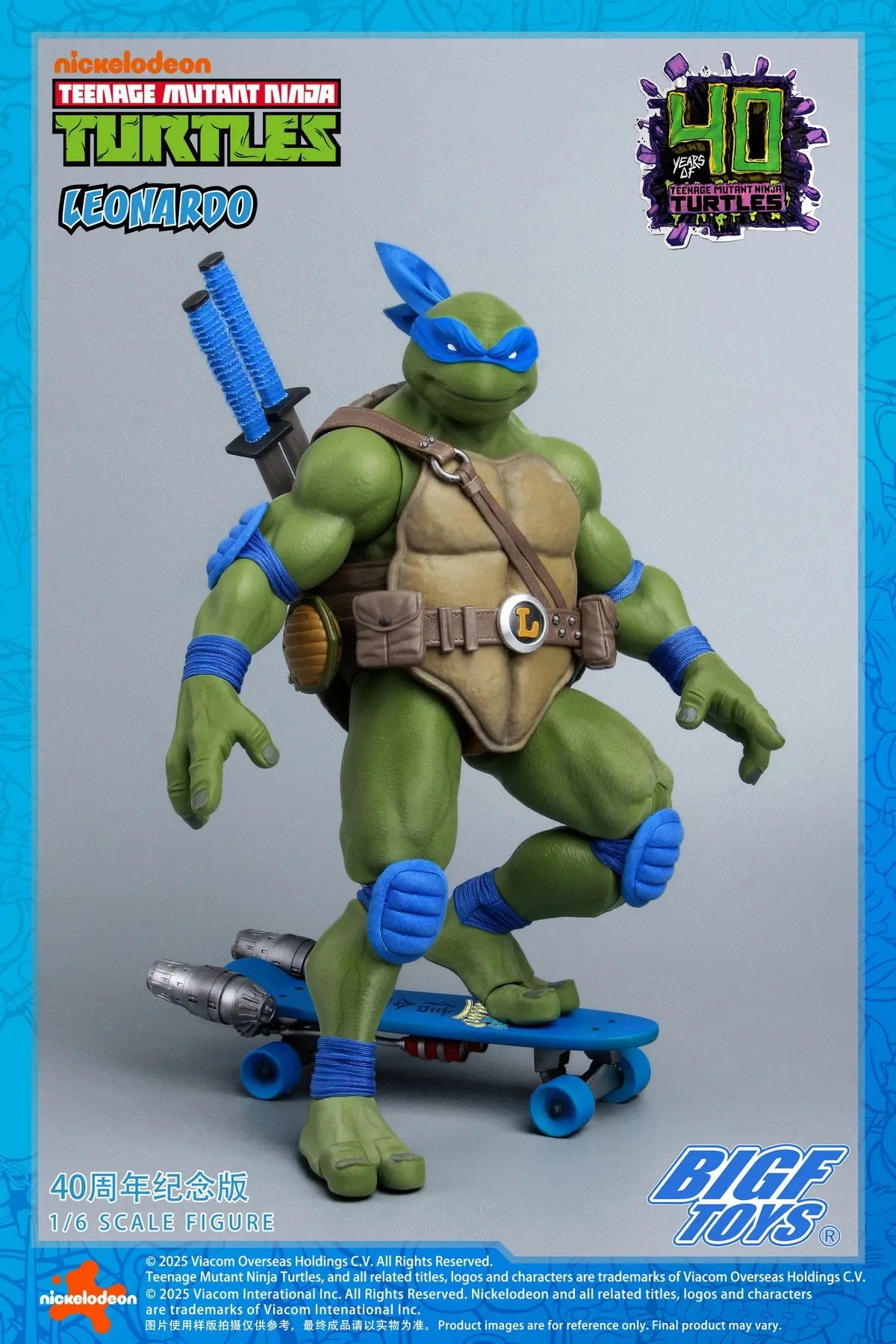 Ninja Turtles BIGFTOYS Leonardo 40th Anniversary Edition BIGF-001 Licensed Action Figure