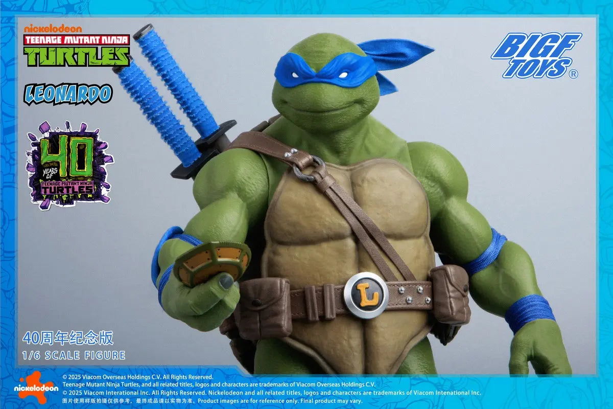 Ninja Turtles BIGFTOYS Leonardo 40th Anniversary Edition BIGF-001 Licensed Action Figure