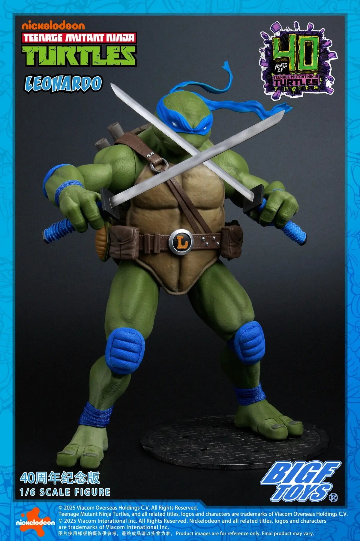Ninja Turtles BIGFTOYS Leonardo 40th Anniversary Edition BIGF-001 Licensed Action Figure