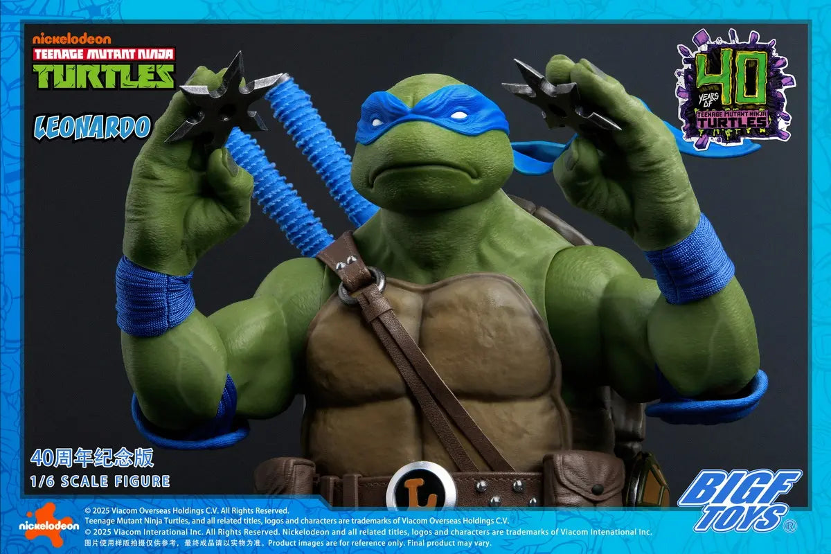 Ninja Turtles BIGFTOYS Leonardo 40th Anniversary Edition BIGF-001 Licensed Action Figure