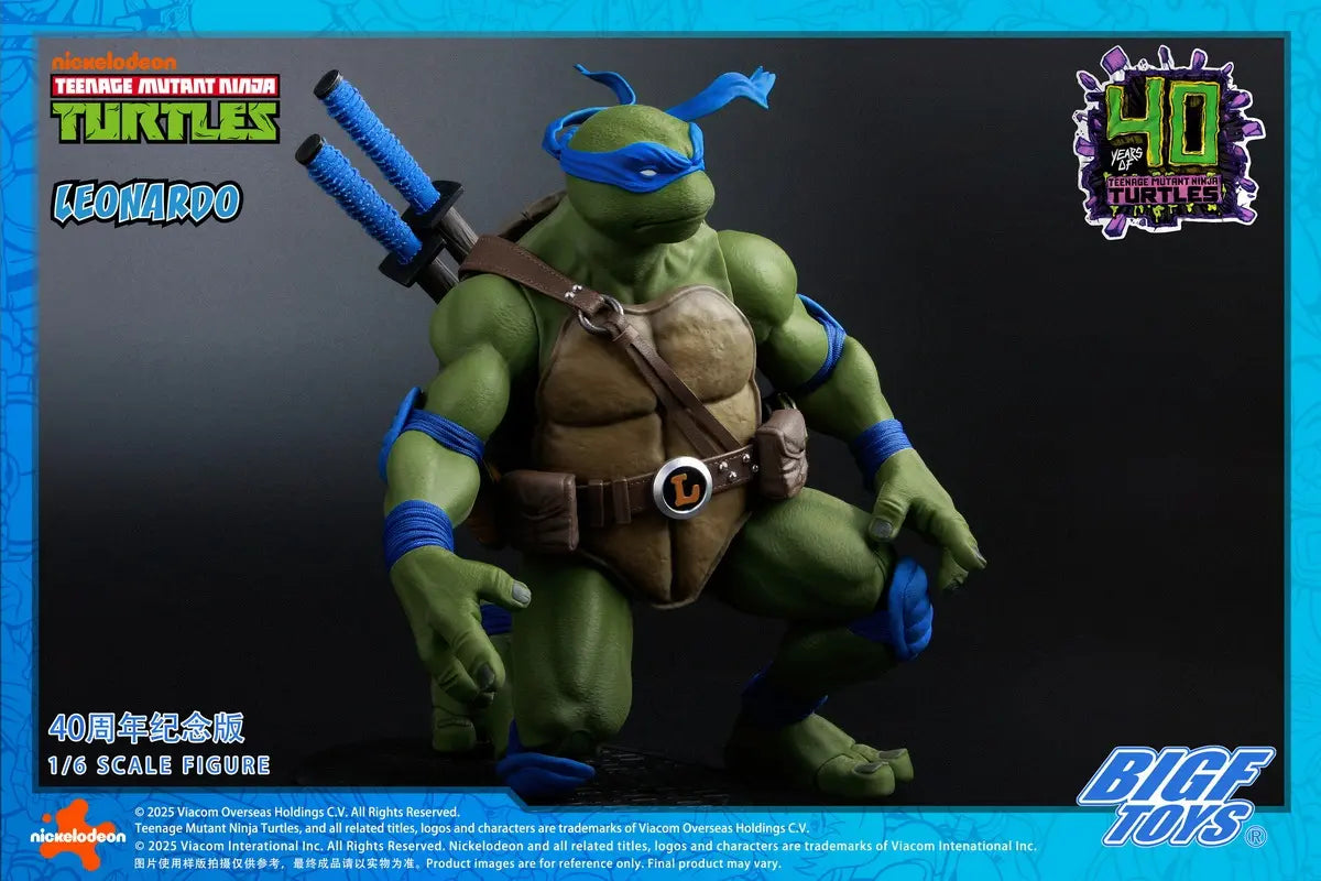 Ninja Turtles BIGFTOYS Leonardo 40th Anniversary Edition BIGF-001 Licensed Action Figure