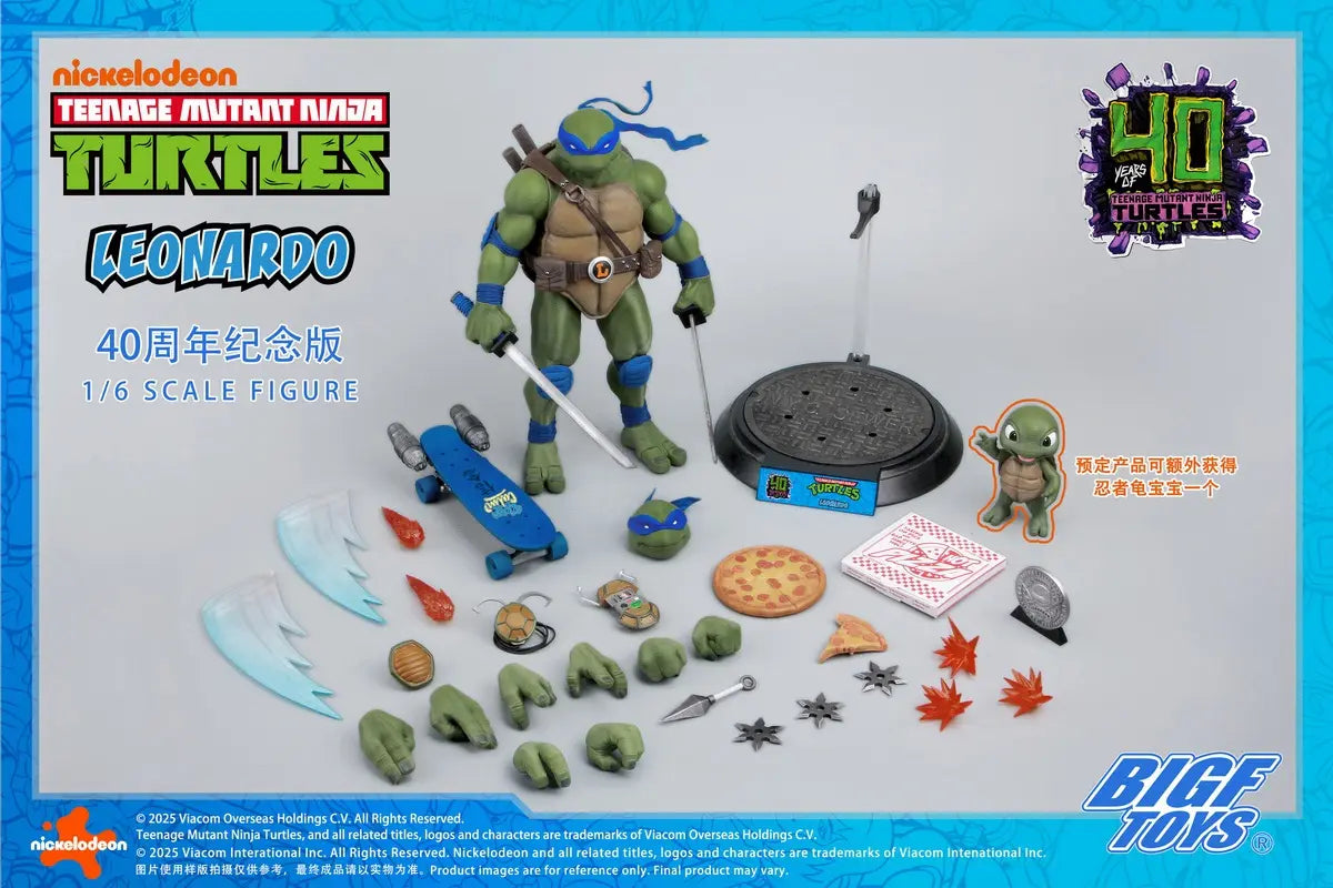 Ninja Turtles BIGFTOYS Leonardo 40th Anniversary Edition BIGF-001 Licensed Action Figure