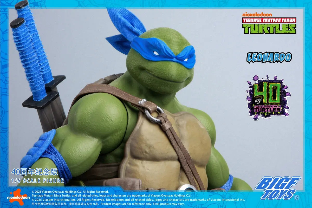 Ninja Turtles BIGFTOYS Leonardo 40th Anniversary Edition BIGF-001 Licensed Action Figure