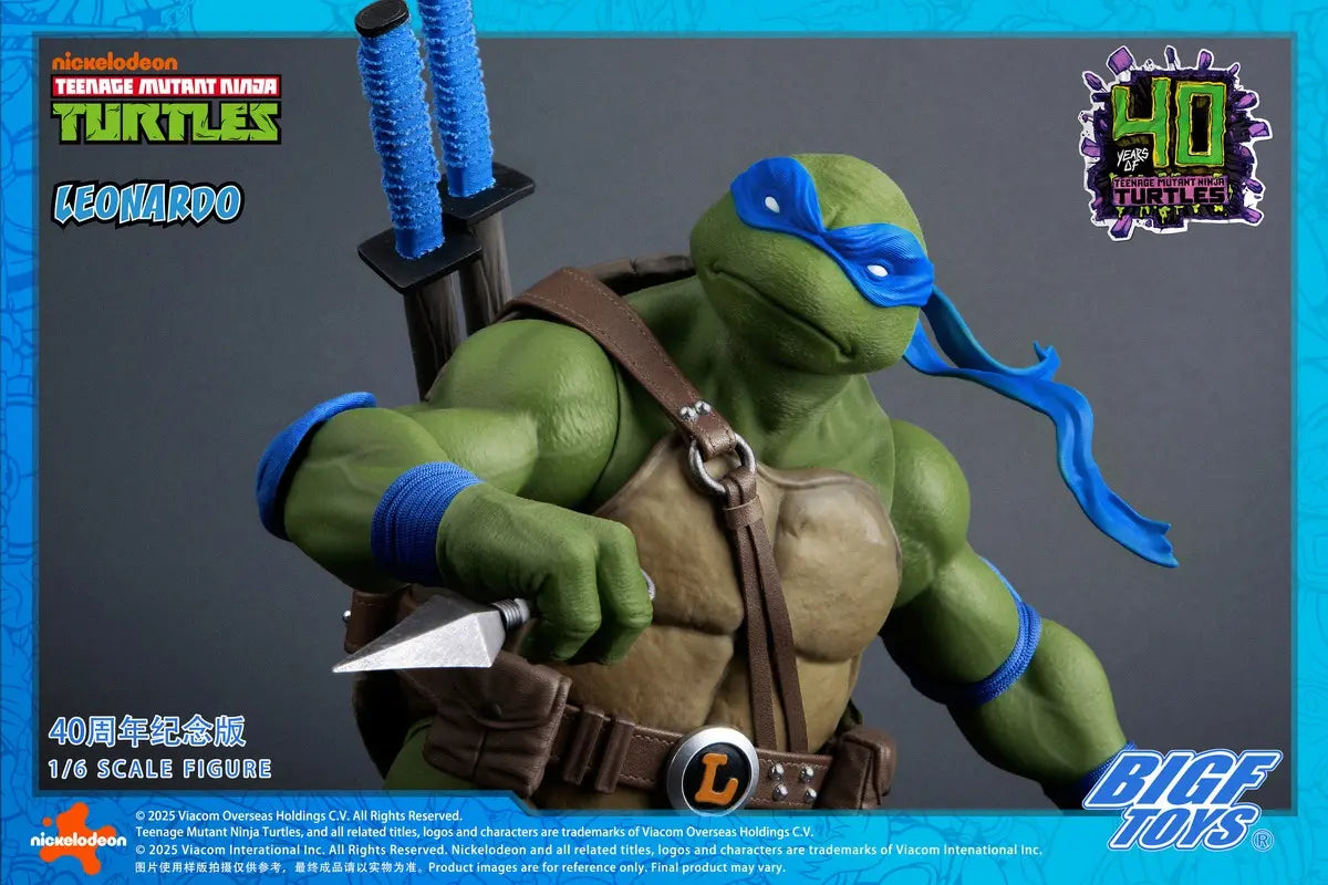 Ninja Turtles BIGFTOYS Leonardo 40th Anniversary Edition BIGF-001 Licensed Action Figure