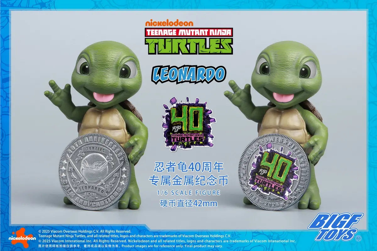 Ninja Turtles BIGFTOYS Leonardo 40th Anniversary Edition BIGF-001 Licensed Action Figure