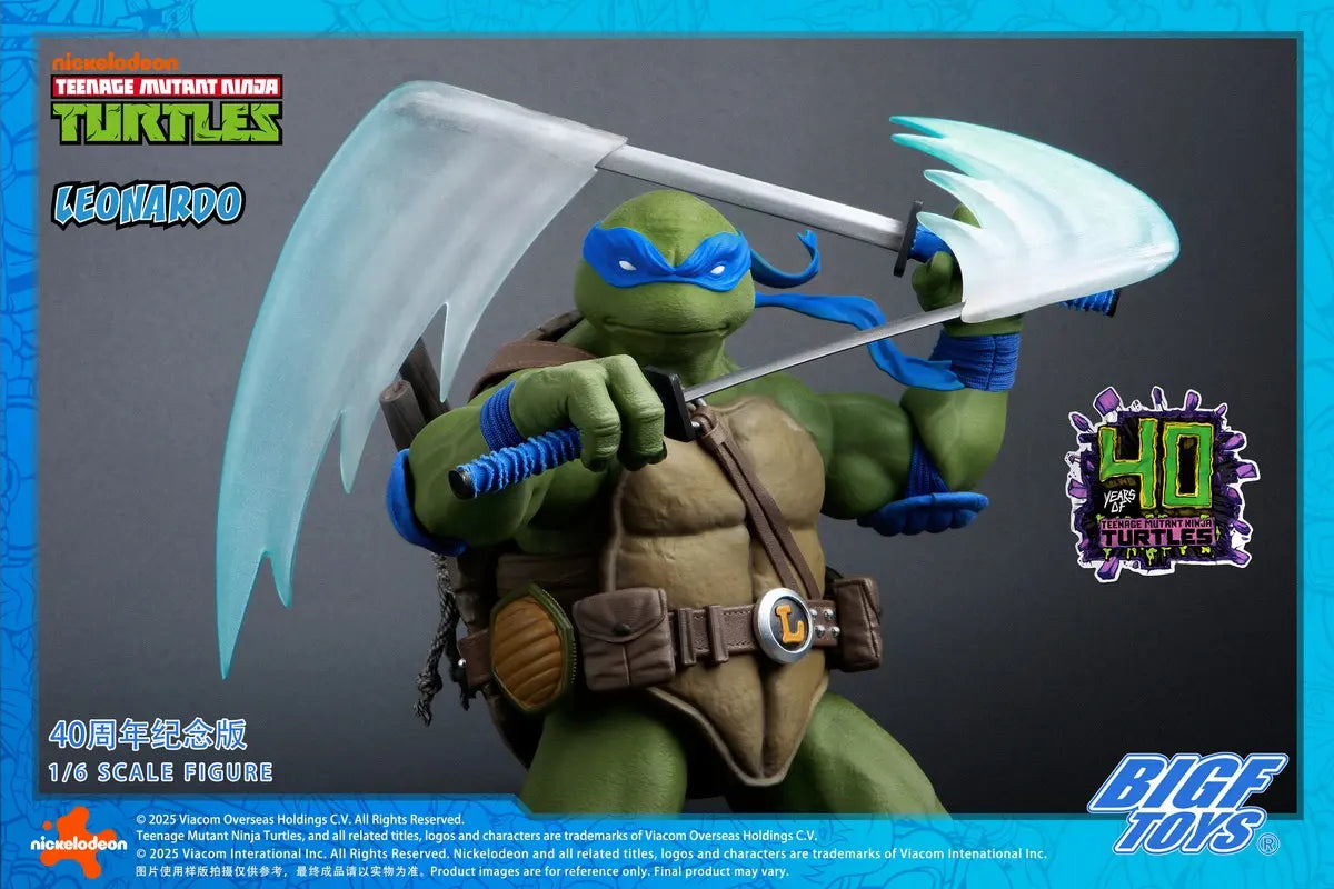 Ninja Turtles BIGFTOYS Leonardo 40th Anniversary Edition BIGF-001 Licensed Action Figure