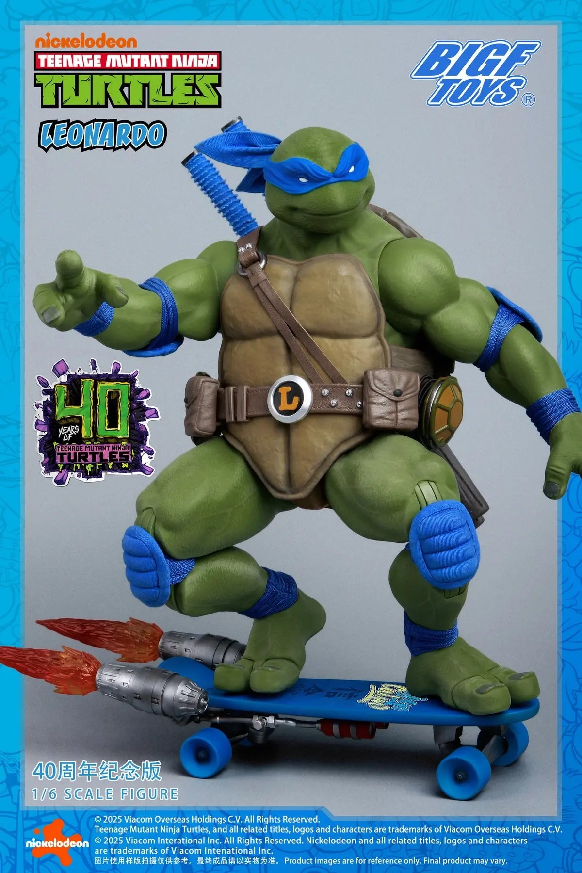 Ninja Turtles BIGFTOYS Leonardo 40th Anniversary Edition BIGF-001 Licensed Action Figure