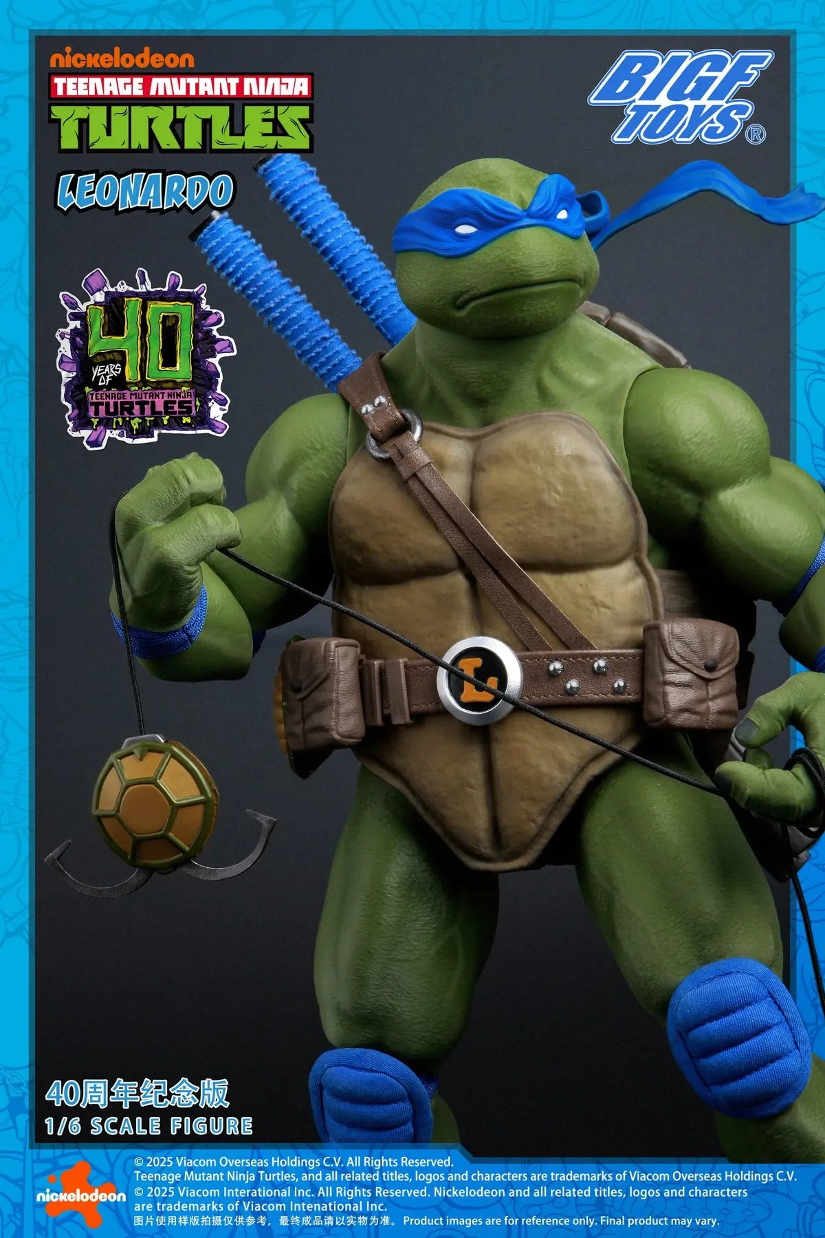 Ninja Turtles BIGFTOYS Leonardo 40th Anniversary Edition BIGF-001 Licensed Action Figure