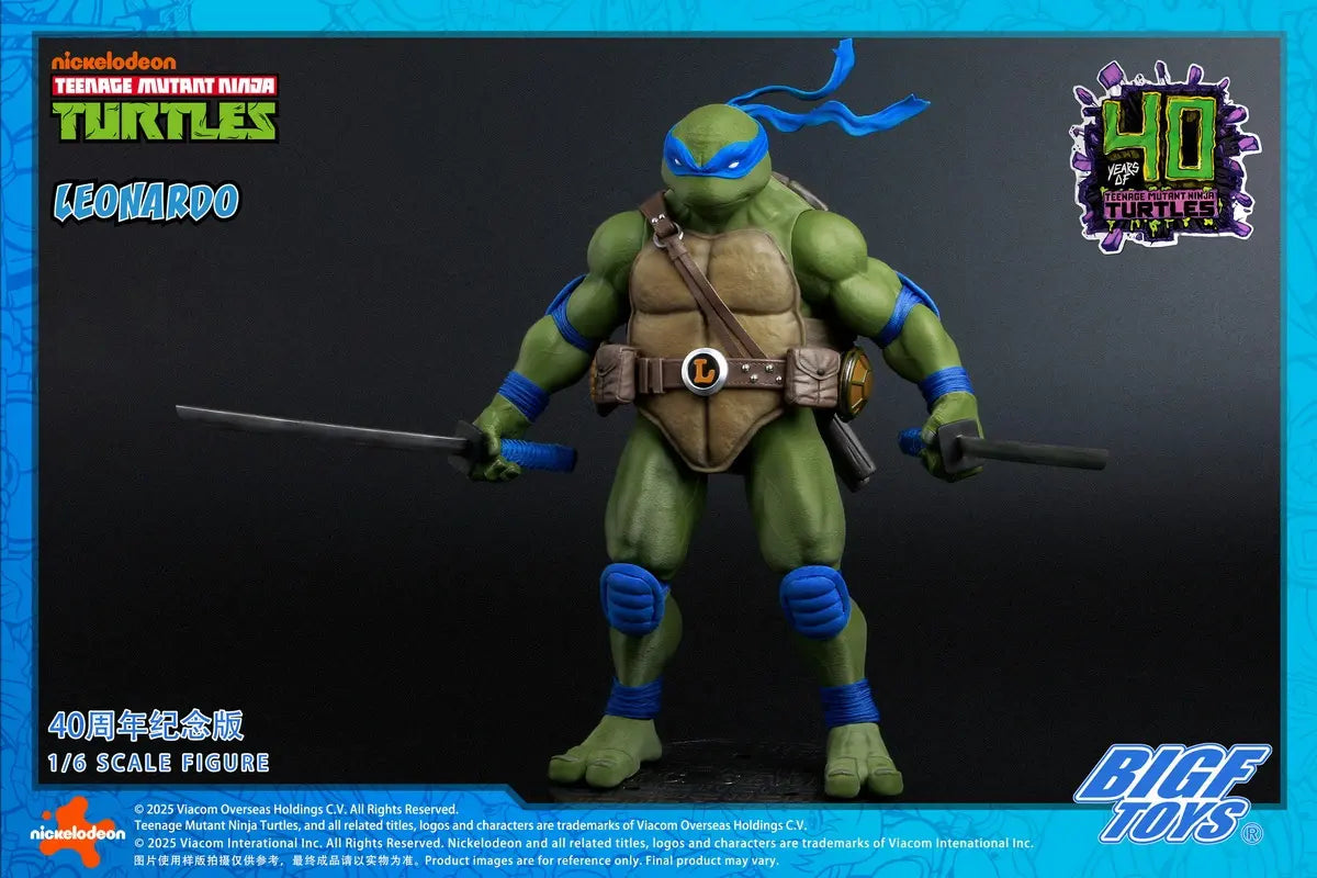 Ninja Turtles BIGFTOYS Leonardo 40th Anniversary Edition BIGF-001 Licensed Action Figure