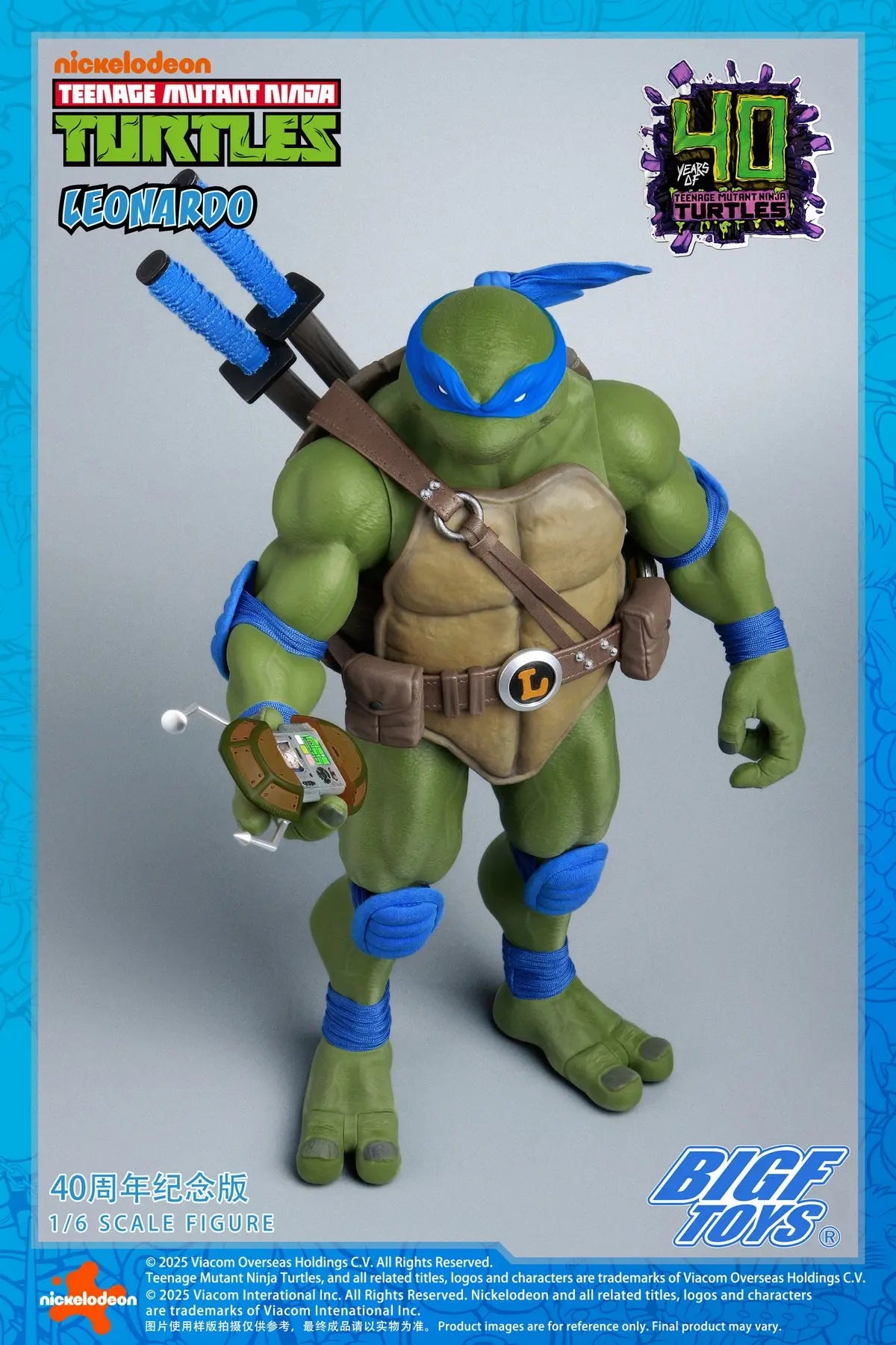 Ninja Turtles BIGFTOYS Leonardo 40th Anniversary Edition BIGF-001 Licensed Action Figure