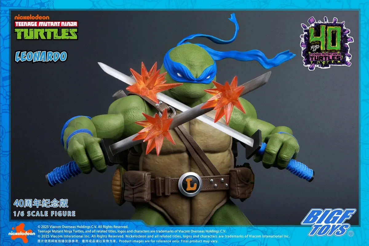 Ninja Turtles BIGFTOYS Leonardo 40th Anniversary Edition BIGF-001 Licensed Action Figure