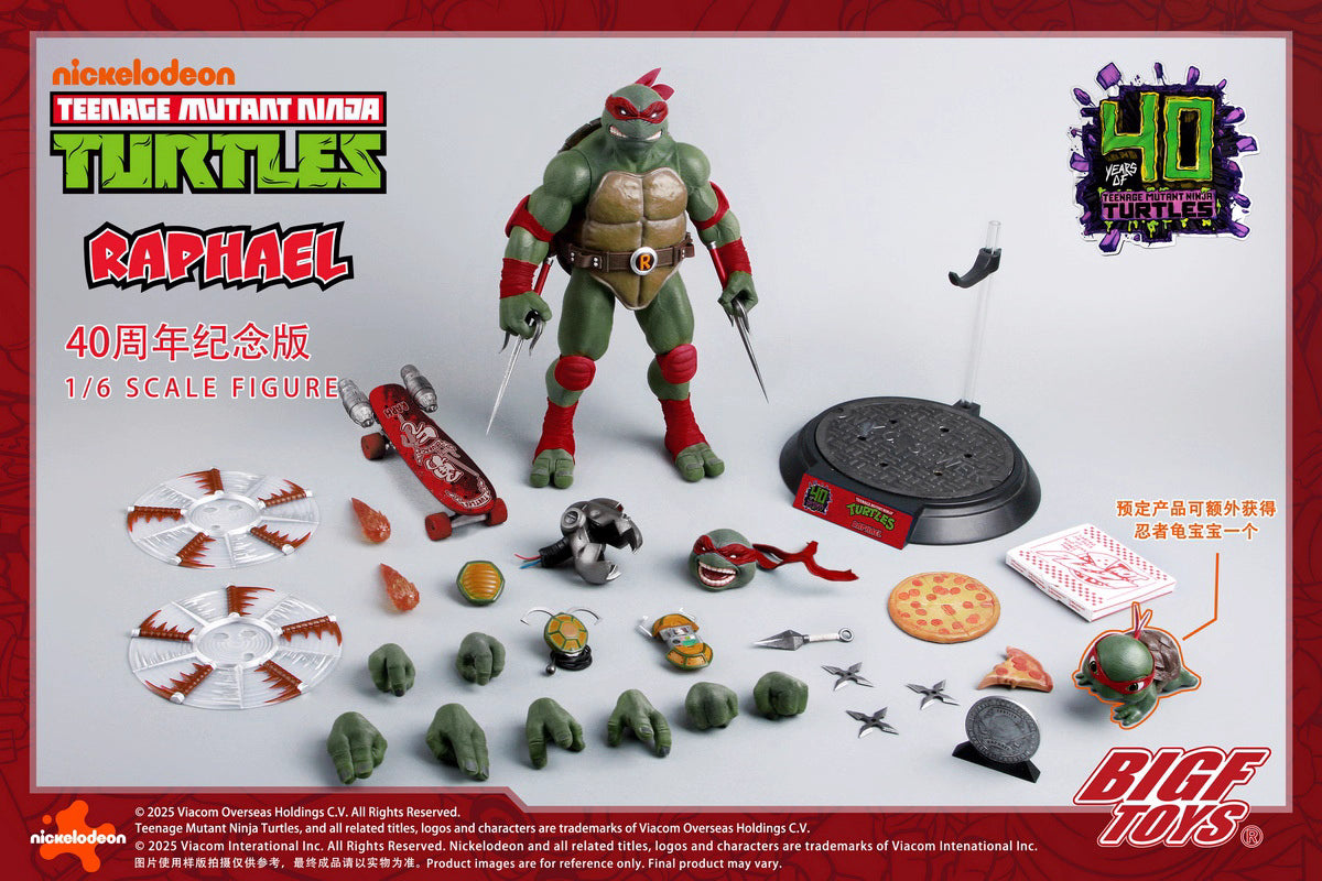 Ninja Turtles BIGFTOYS Raphael 40th Anniversary BIGF-002 Licensed Action Figure