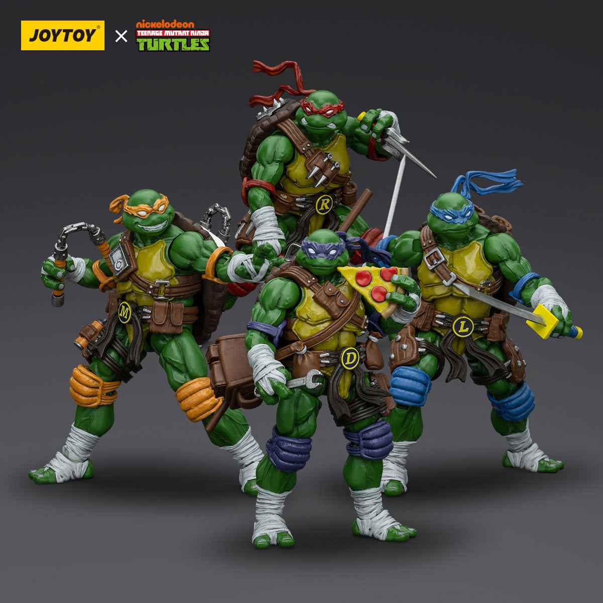 Ninja Turtles JOYTOY Studio Leonardo Michelangelo Raffaello Donatello Licensed Action Figure