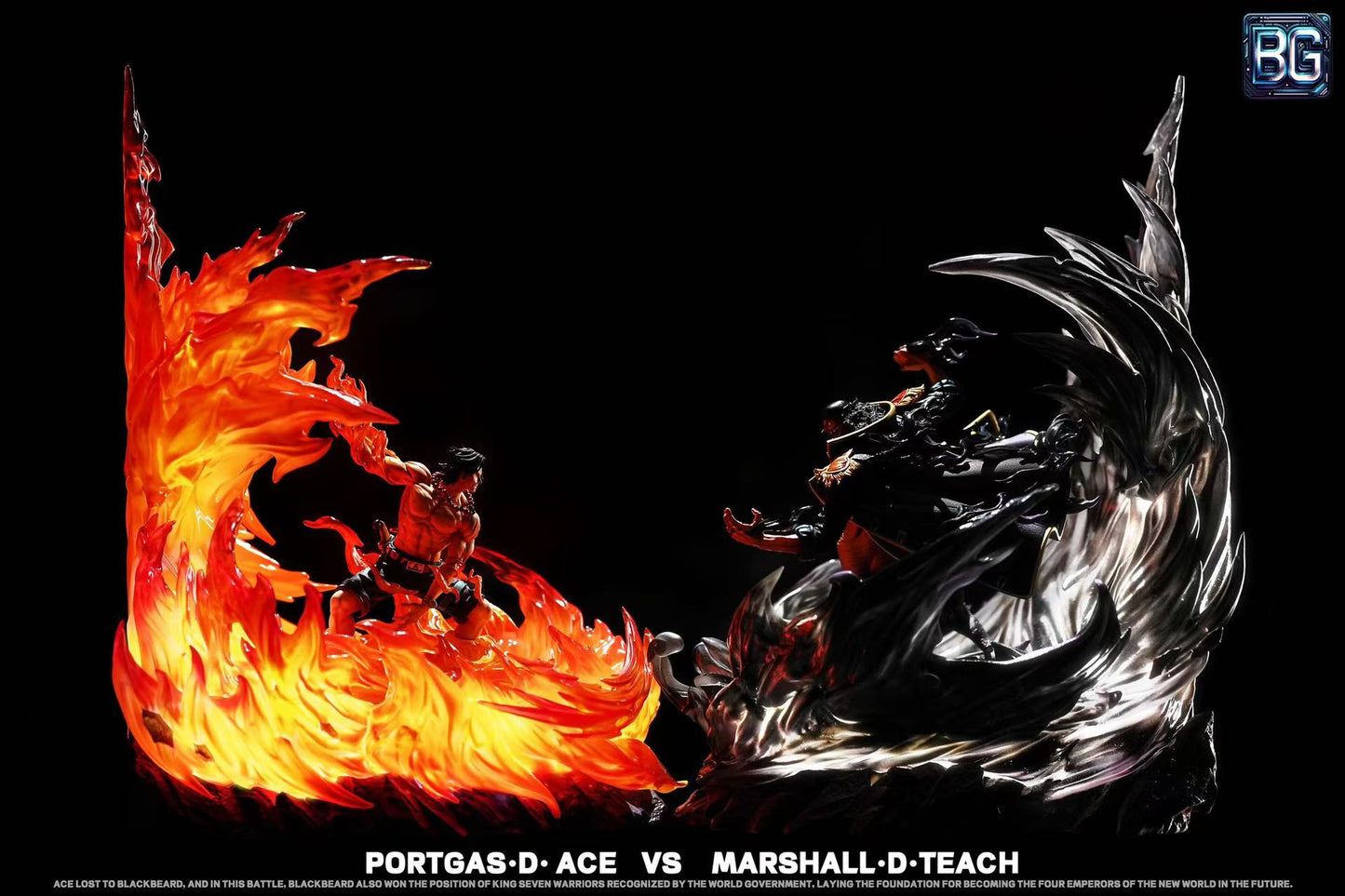 One Piece Badge Studio Portgas D. Ace VS Marshall D. Teach Resin Statue