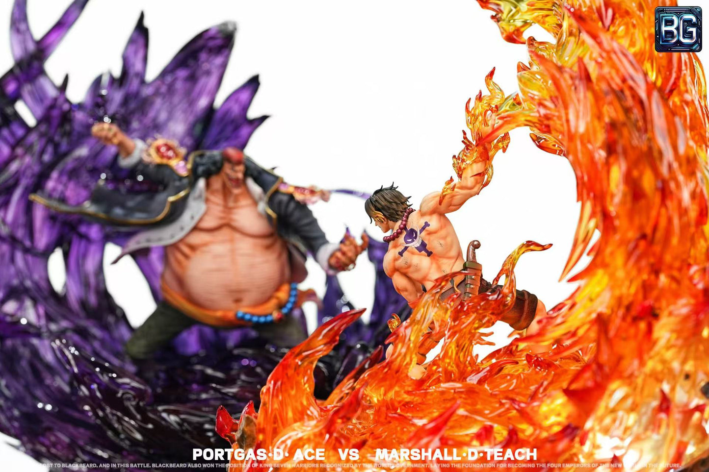 One Piece Badge Studio Portgas D. Ace VS Marshall D. Teach Resin Statue
