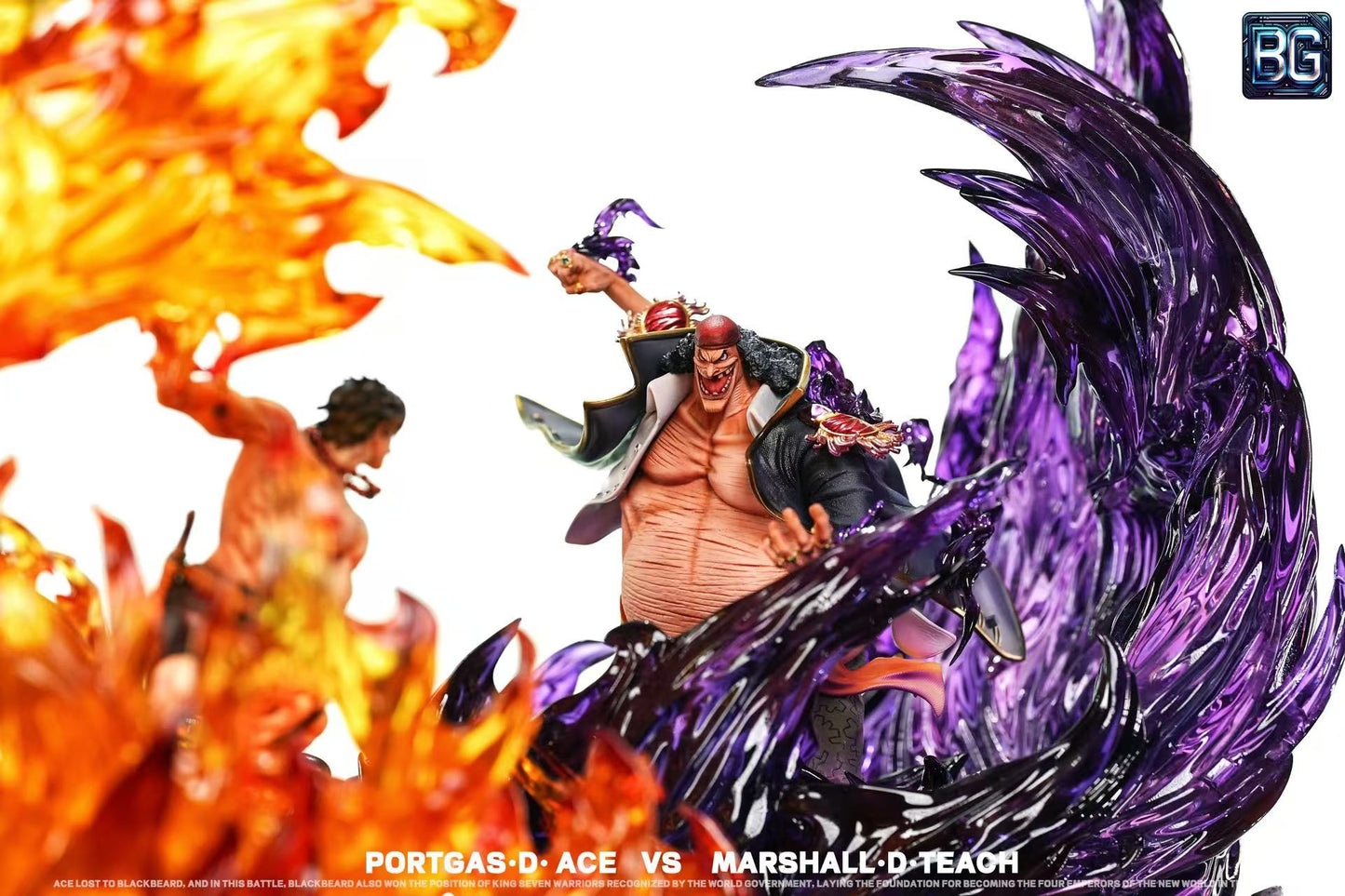 One Piece Badge Studio Portgas D. Ace VS Marshall D. Teach Resin Statue