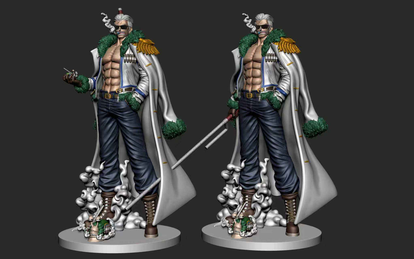 One Piece Long Hu Studio Smoker Navy Vol. 3 Resin Statue