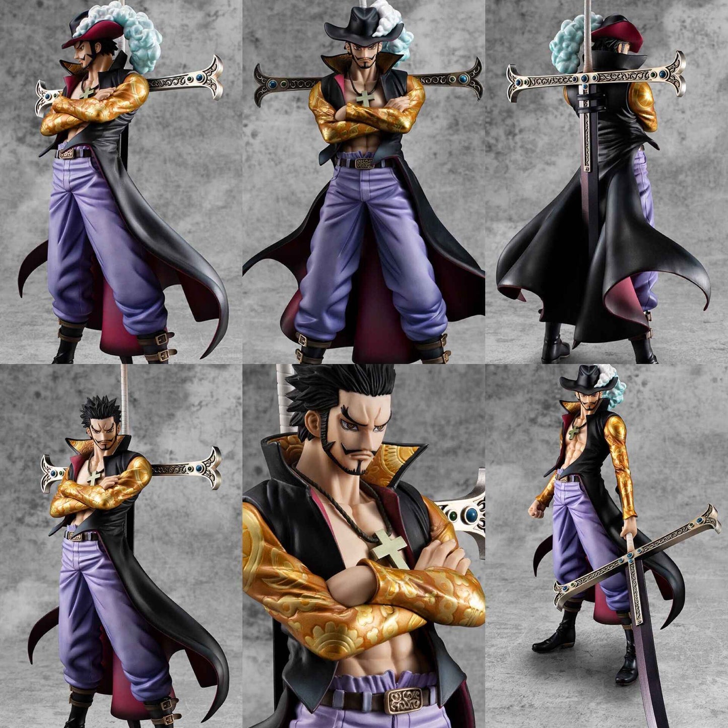 One Piece MegaHouse Dracule Mihawk Excellent Model Portrait Of Pirates DX 1/8 Ver. R Licensed PVC Figure