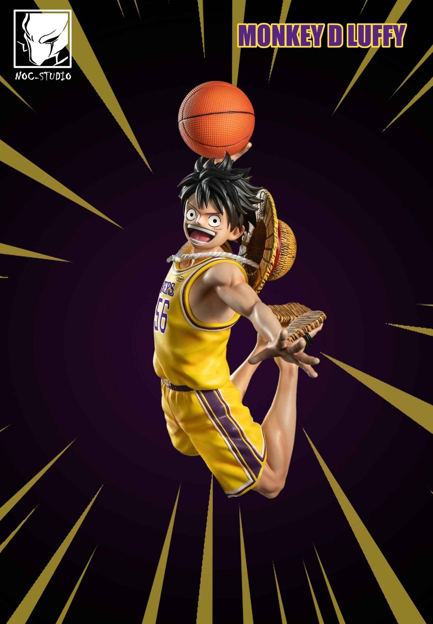 One Piece ~ Noc Studio ~ Monkey D Luffy BasketBall Team Lakers ~ Resin Statue - Santoryu Resins Collectors