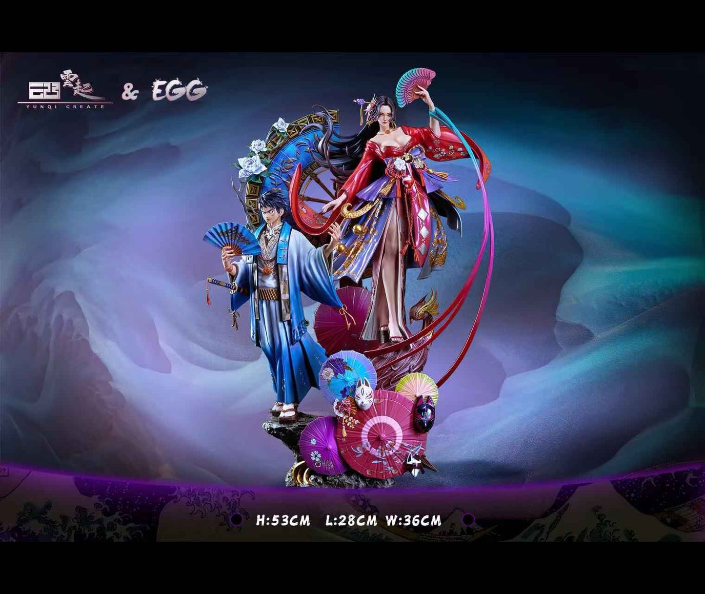 One Piece Yun Qi & EGG Studio Monkey D. Luffy & Boa Hancock Resin Statue