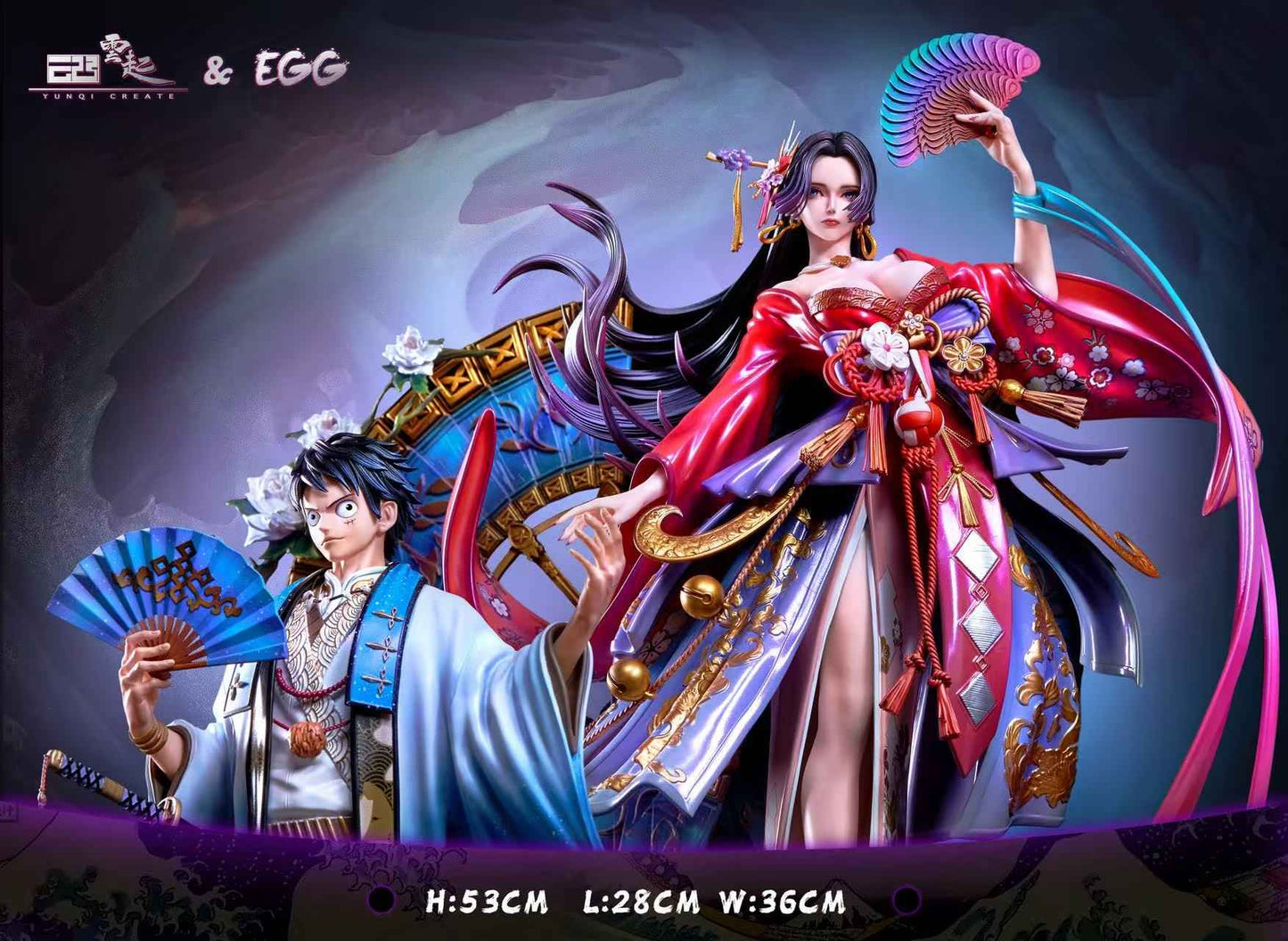 One Piece Yun Qi & EGG Studio Monkey D. Luffy & Boa Hancock Resin Statue