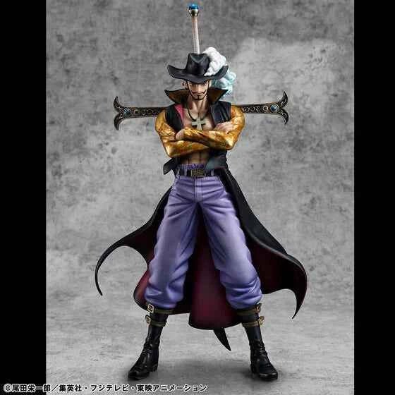 One Piece MegaHouse Dracule Mihawk Excellent Model Portrait Of Pirates DX 1/8 Ver. R Licensed PVC Figure