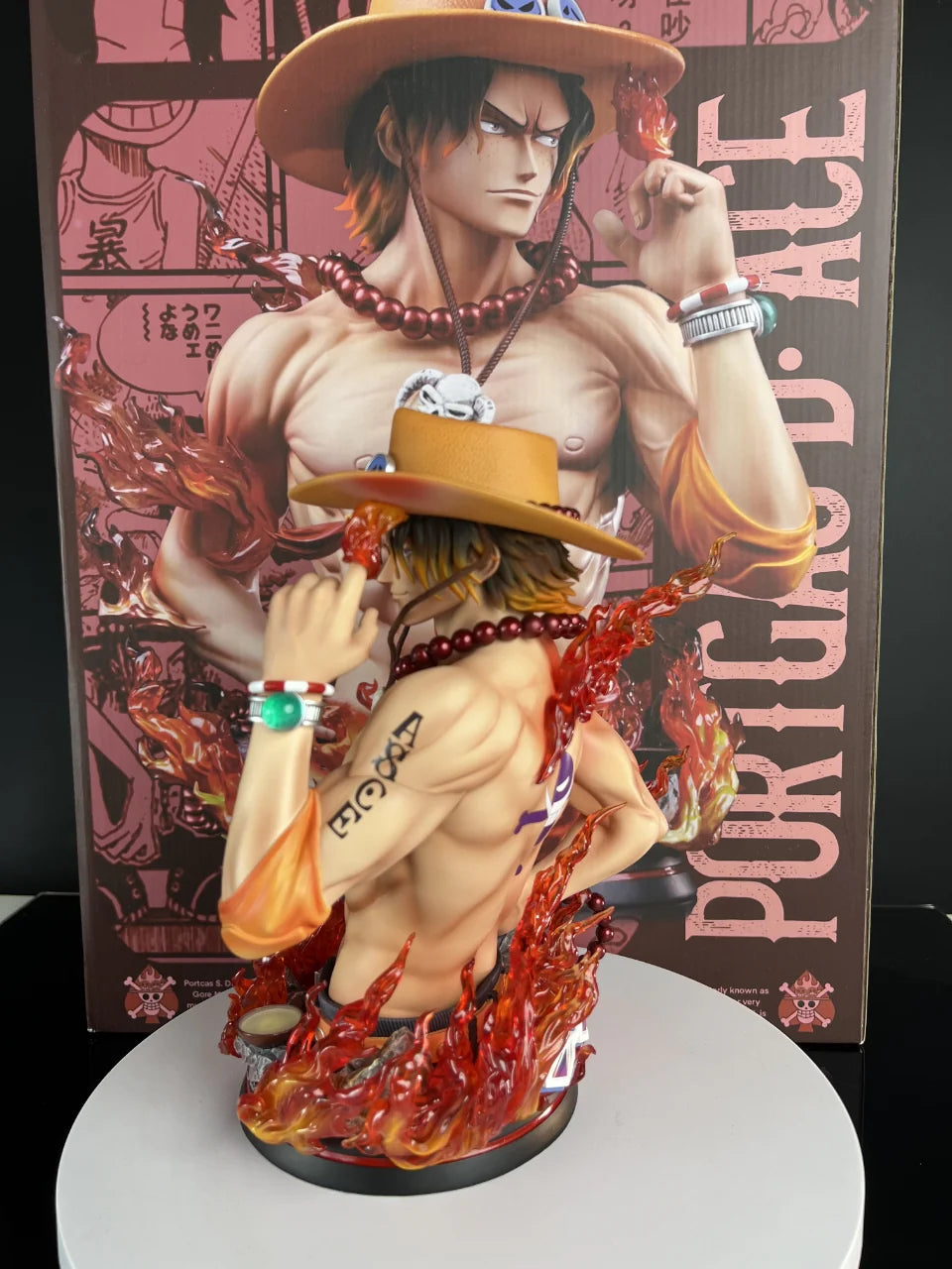 One Piece UNO Studio Portgas D. Ace Gol D. Ace Bust Resin Statue