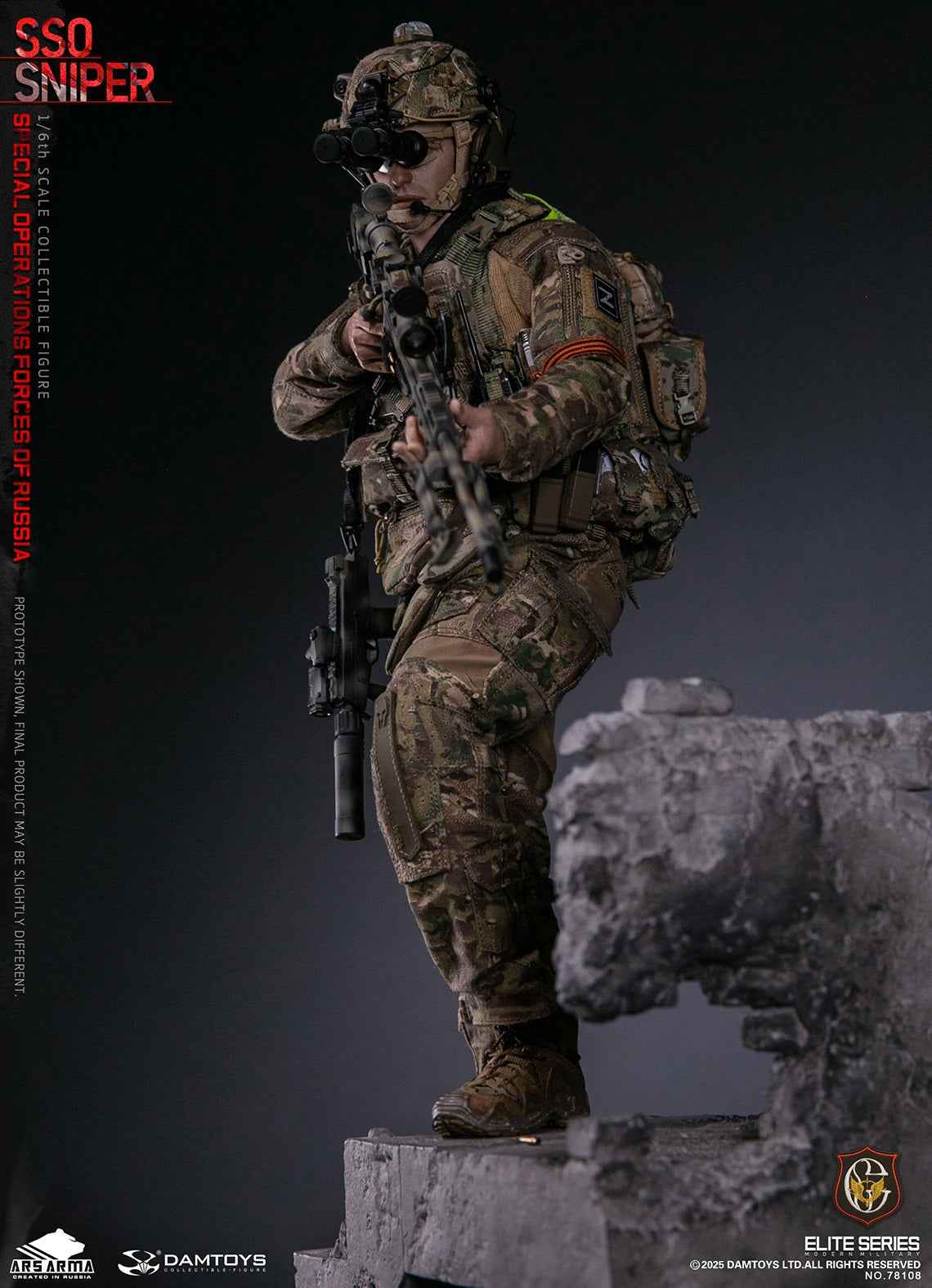 Original Design DAMTOYS Russian Federation SSO Special Forces Sniper Item No. 78108 Licensed Action Figure