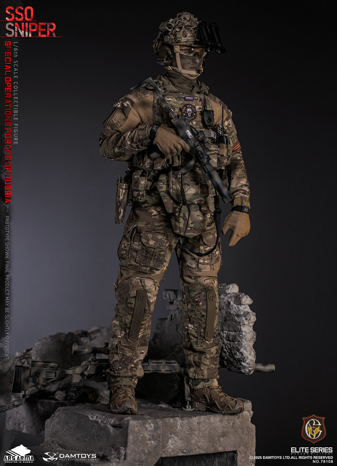 Original Design DAMTOYS Russian Federation SSO Special Forces Sniper Item No. 78108 Licensed Action Figure