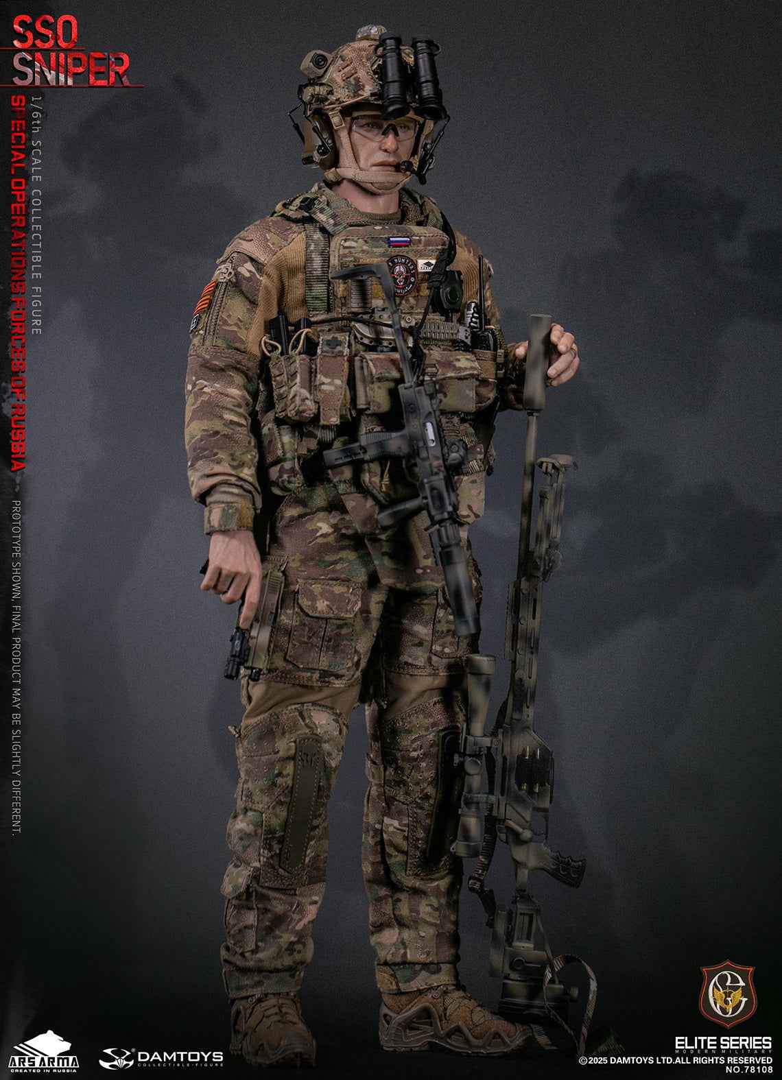 Original Design DAMTOYS Russian Federation SSO Special Forces Sniper Item No. 78108 Licensed Action Figure