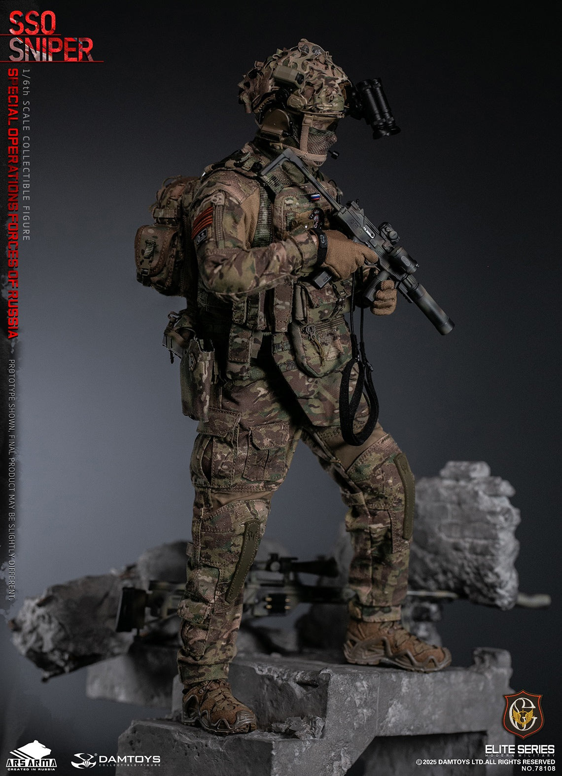 Original Design DAMTOYS Russian Federation SSO Special Forces Sniper Item No. 78108 Licensed Action Figure