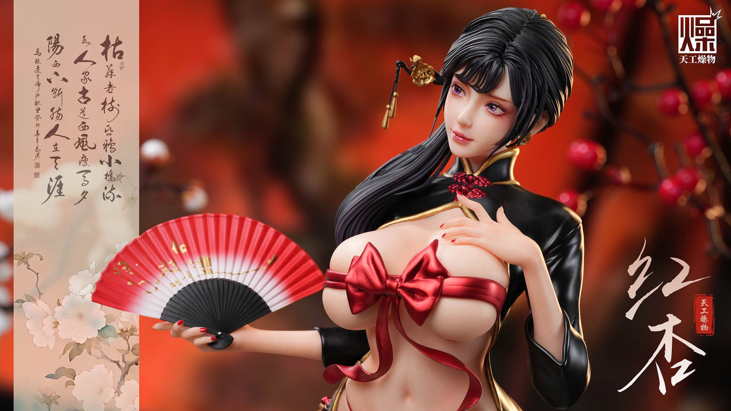 Original Design TGZW Studio Cheongsam Red Apricot Licensed Resin Statue