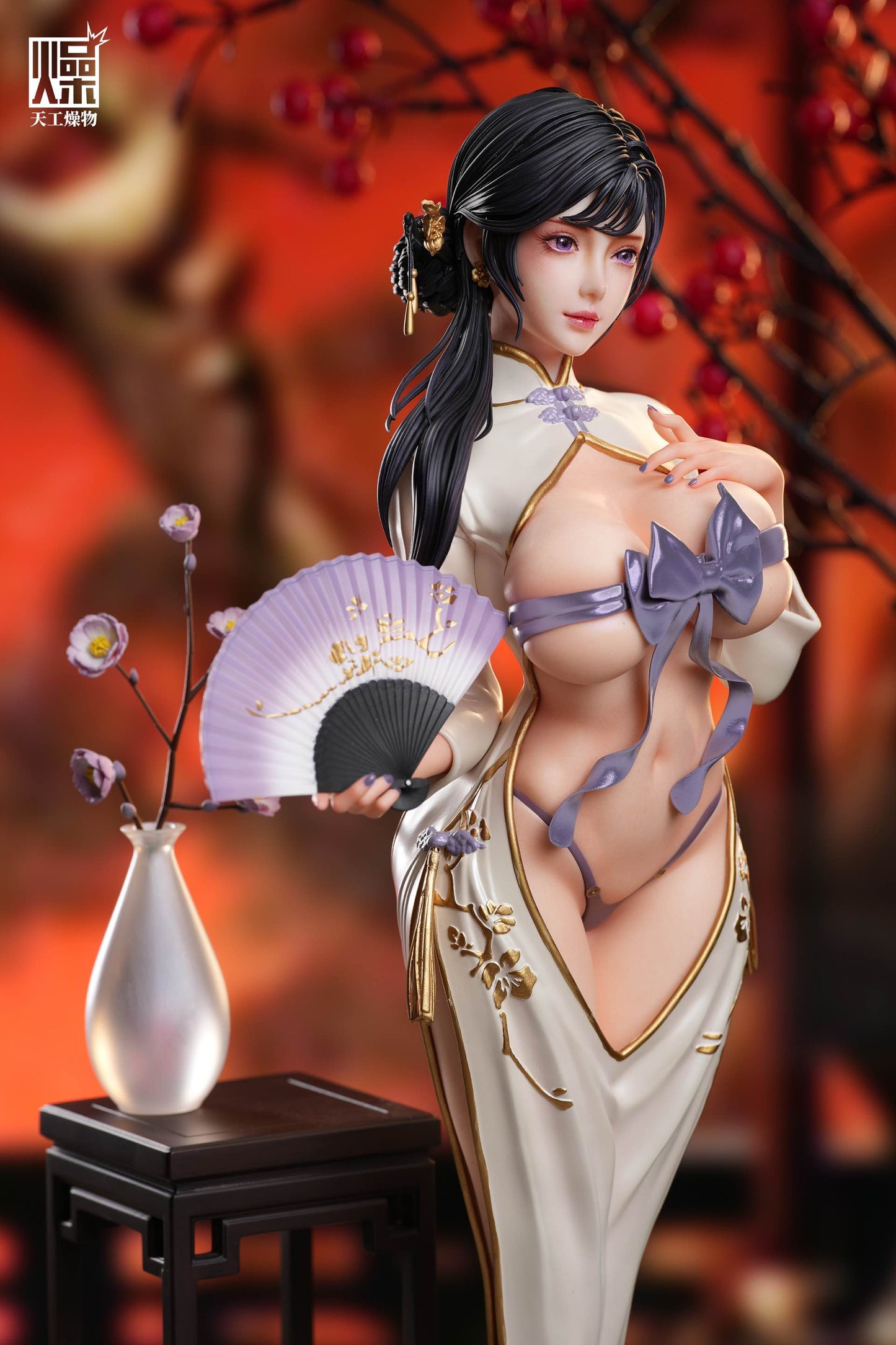 Original Design TGZW Studio Cheongsam Red Apricot Licensed Resin Statue