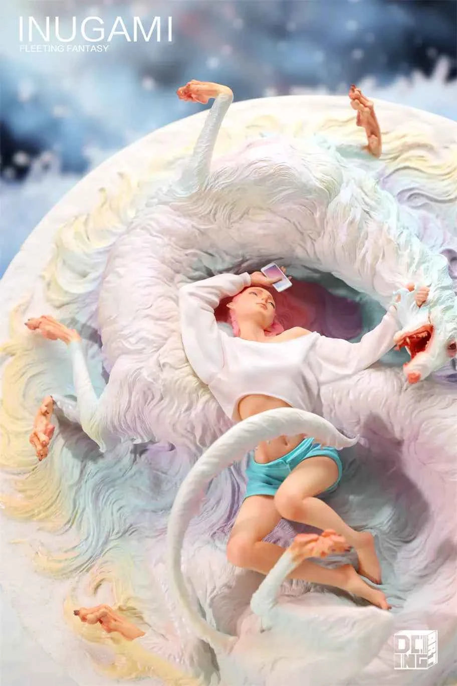 Original Design WeArtDoing Studio Inugami Series Dawn Whisper & Fleeting Fantasy Licensed Resin Statue