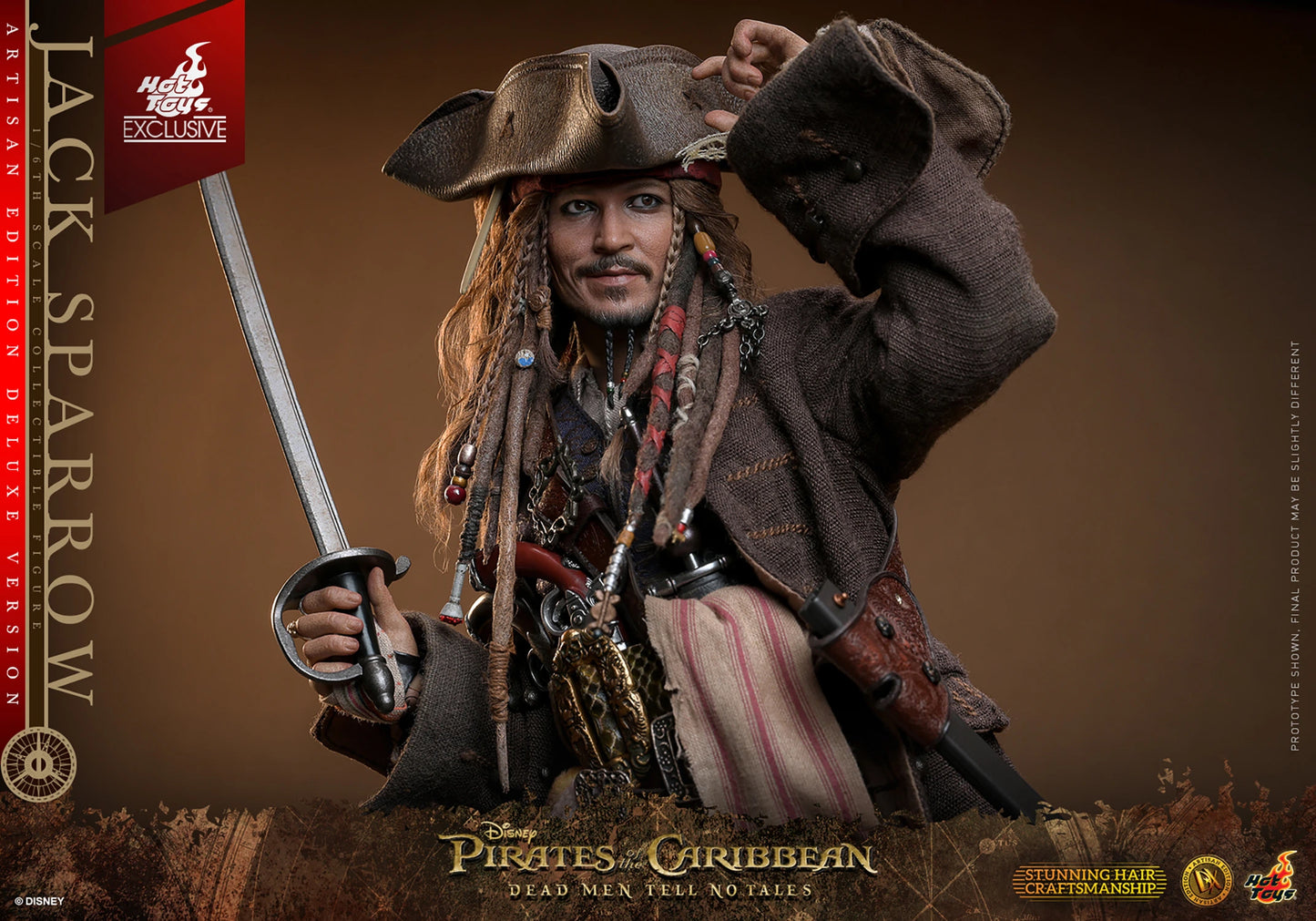 Pirates of the Caribbean Hot Toys Jack Sparrow DX37 DX38 DX39AE Licensed Action Figure - Santoryu Resins Collectors