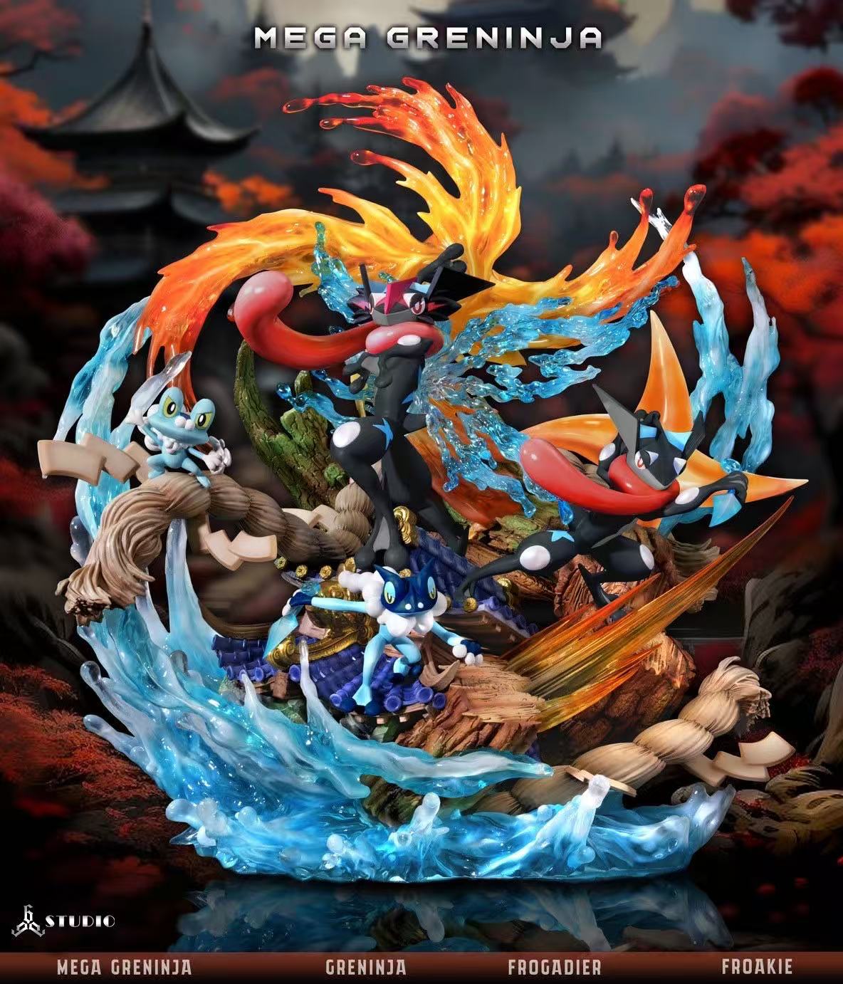 Pokémon 666 Studio Mega Greninja Water Shuriken All Out Resin Statue