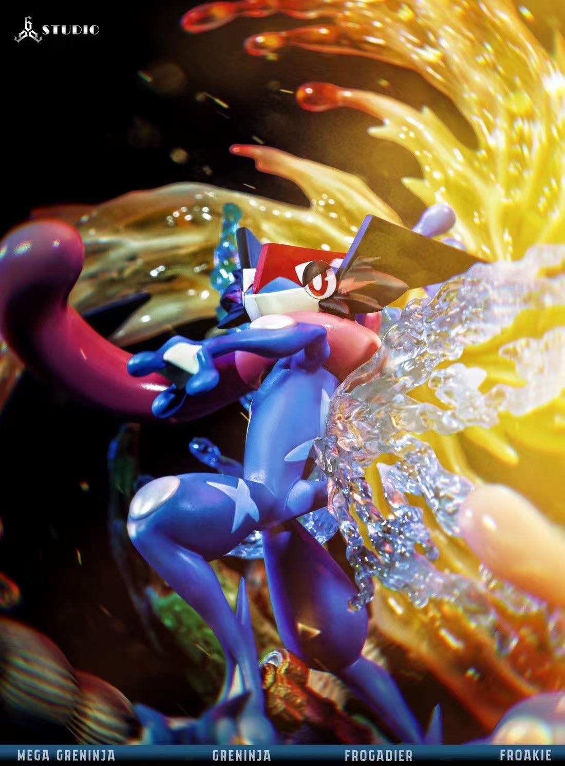 Pokémon 666 Studio Mega Greninja Water Shuriken All Out Resin Statue