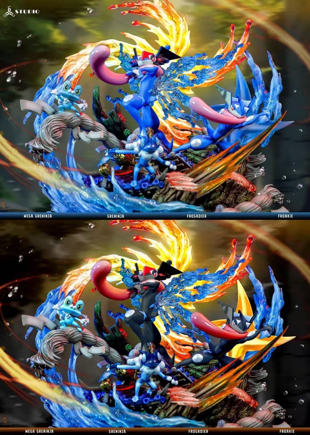 Pokémon 666 Studio Mega Greninja Water Shuriken All Out Resin Statue