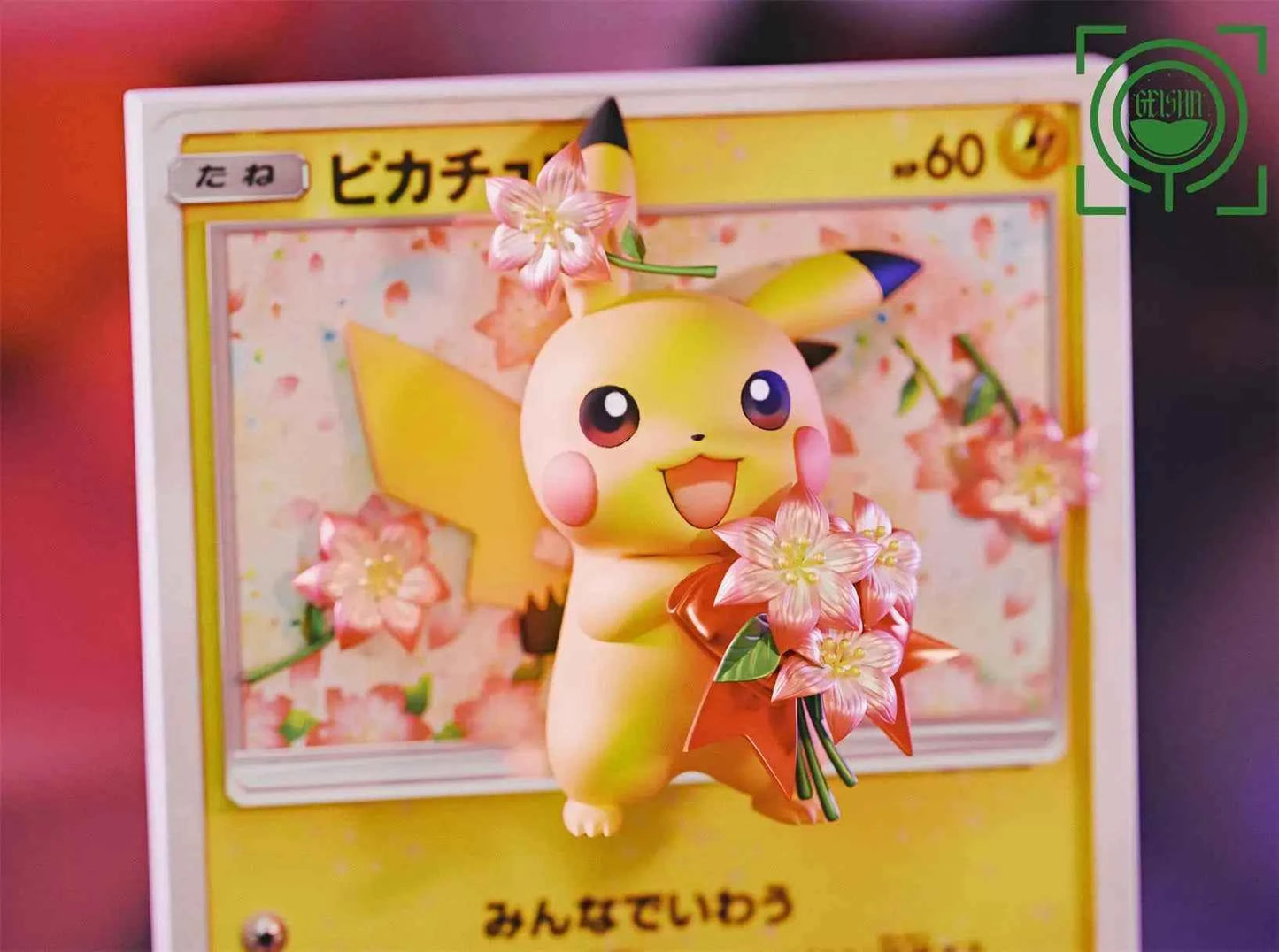 Pokémon Geisha Studio Bouquet Pikachu "Pokémon Card" Resin Statue